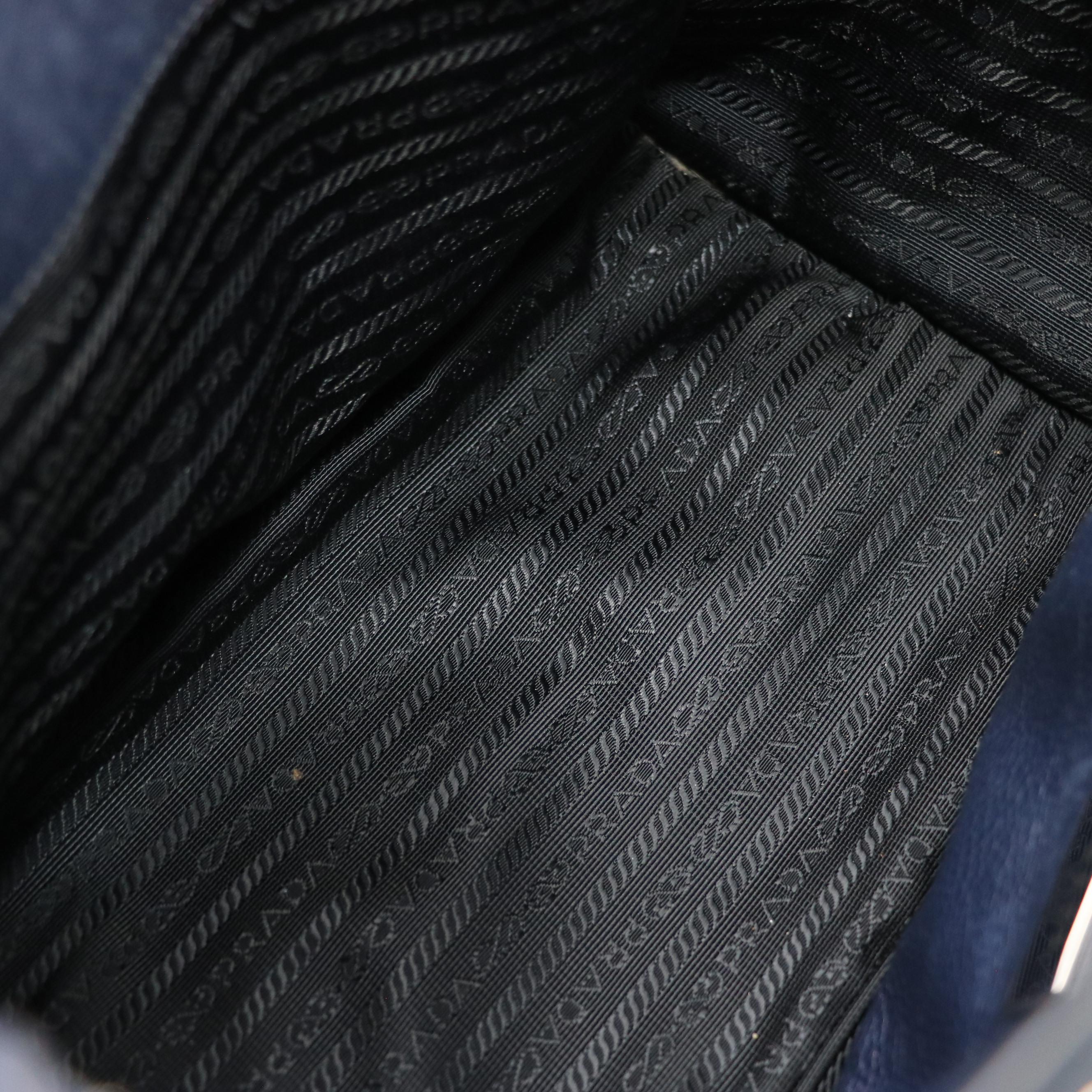 Prada Twin Pocket Two-Way Tote in Baltico Glaced Calfskin Leather