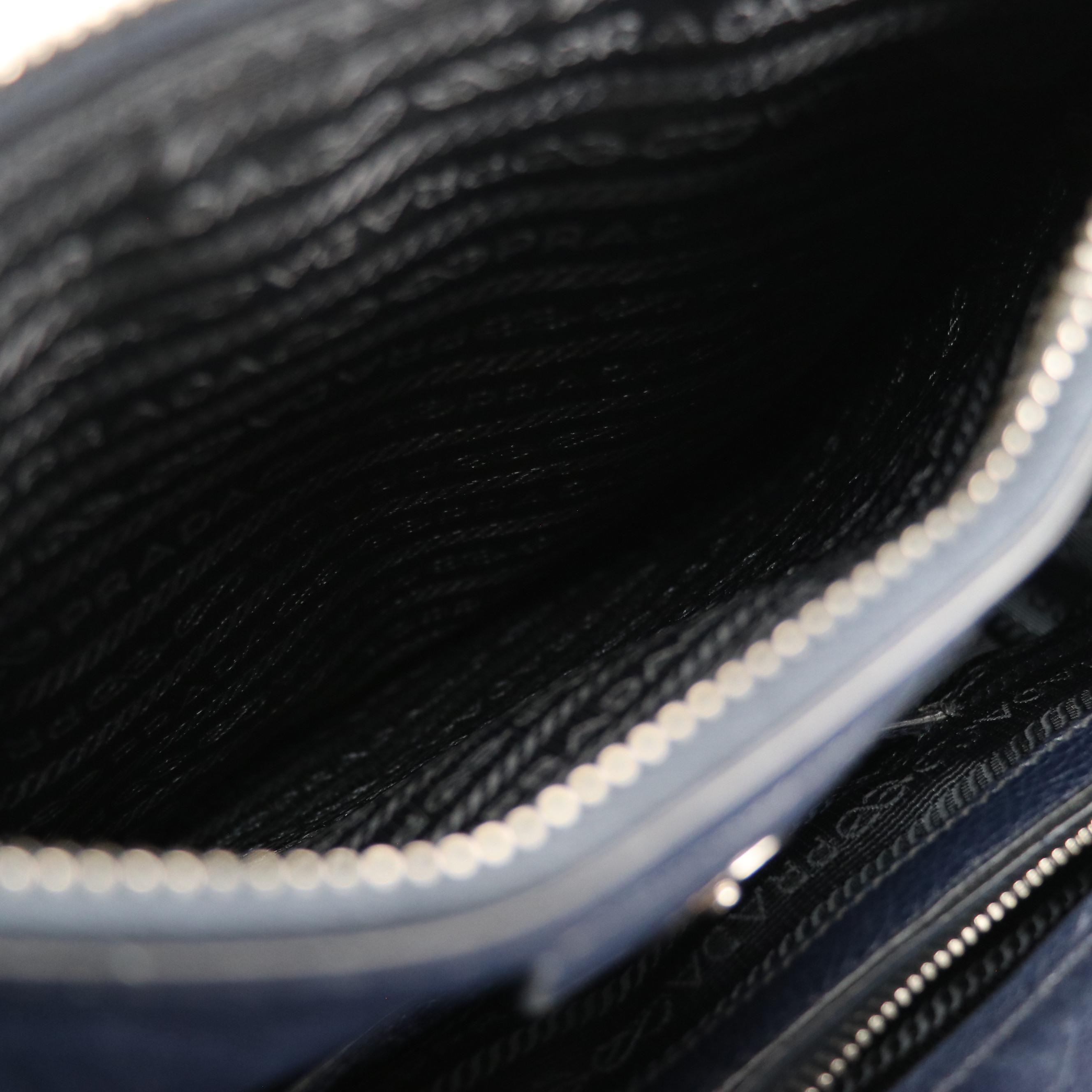 Prada Twin Pocket Two-Way Tote in Baltico Glaced Calfskin Leather