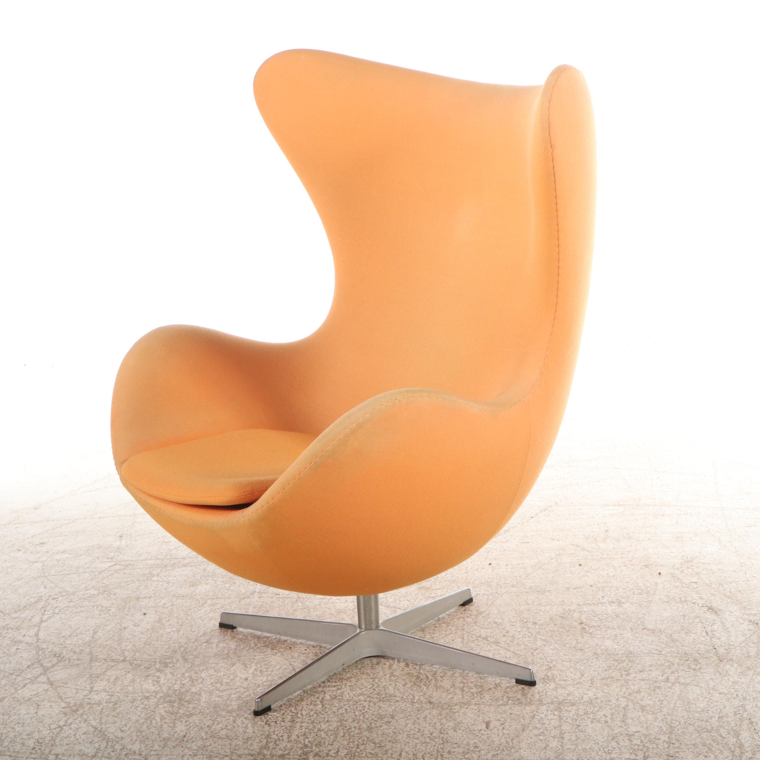 Fritz Hansen Mid Century Modern Orange Egg Chair