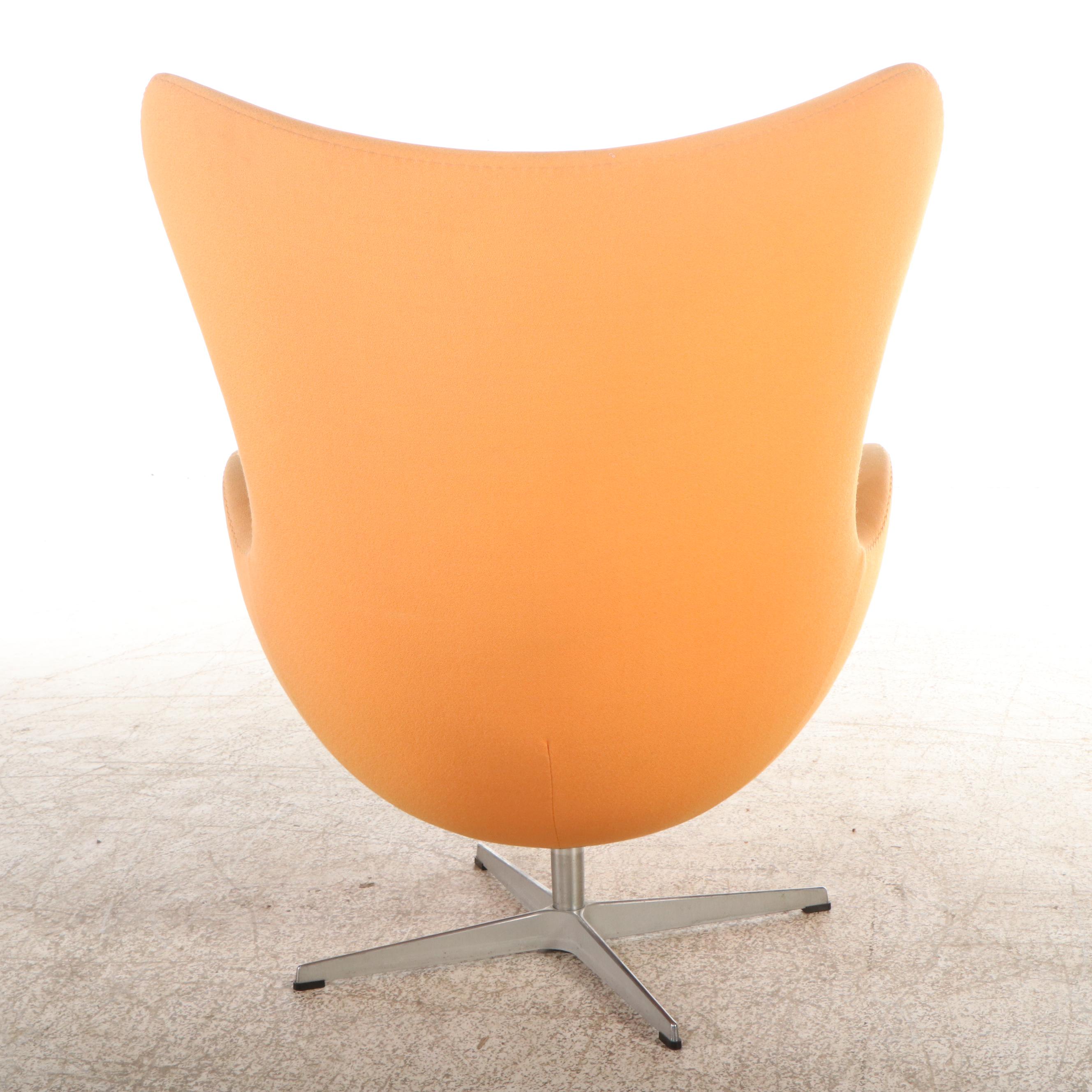 Fritz Hansen Mid Century Modern Orange Egg Chair