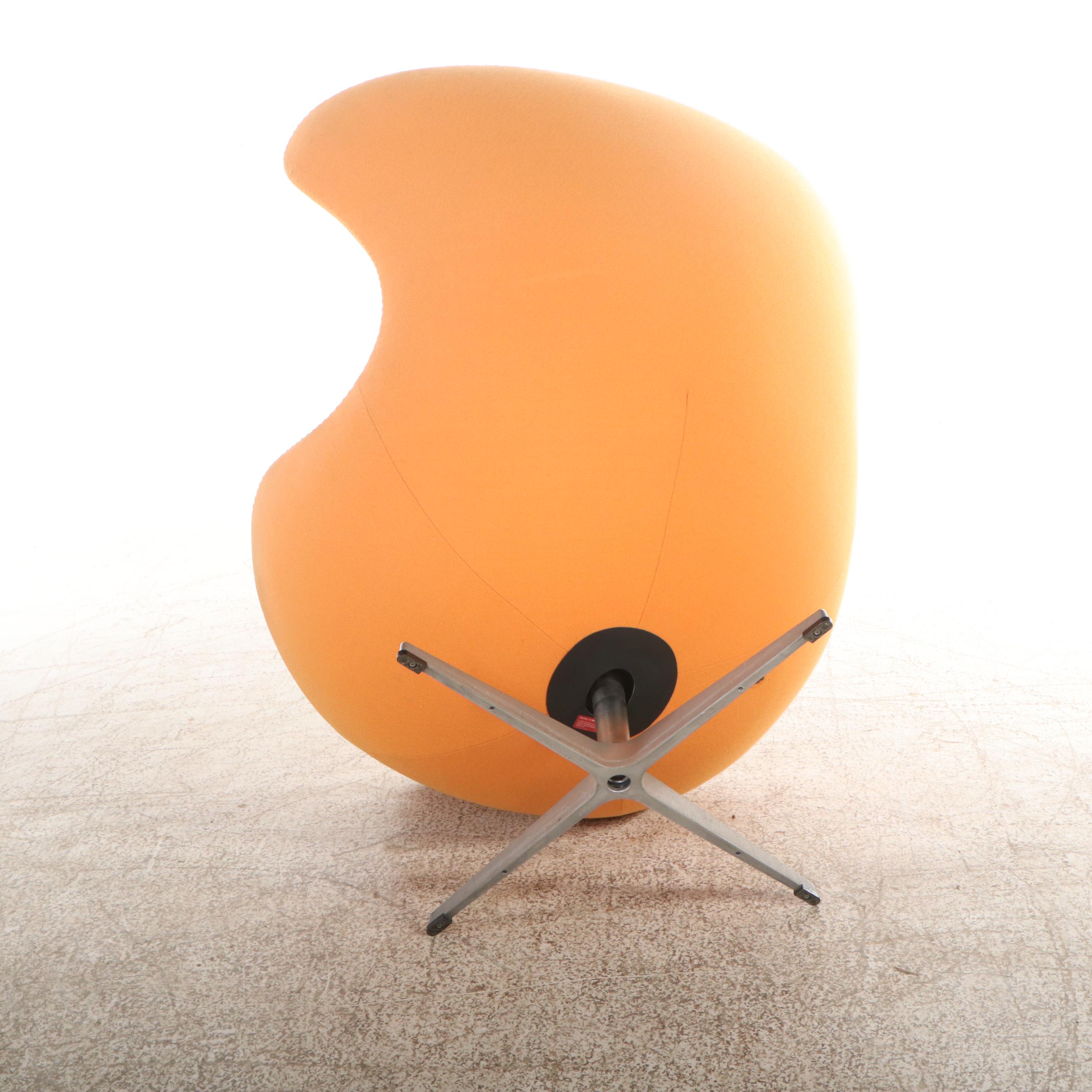 Fritz Hansen Mid Century Modern Orange Egg Chair