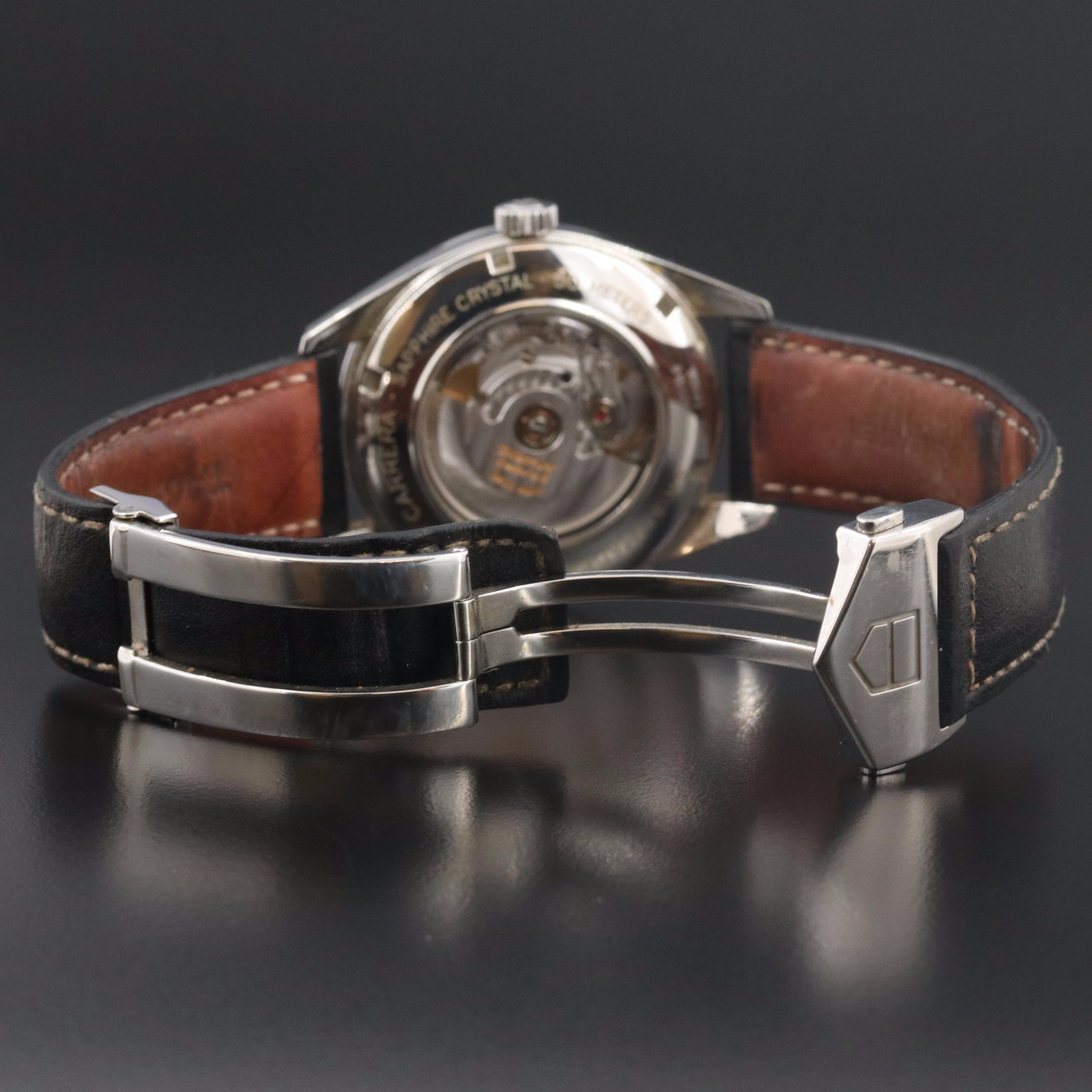 TAG Heuer Carrera Black 39mm Steel Automatic Watch WV211B-0