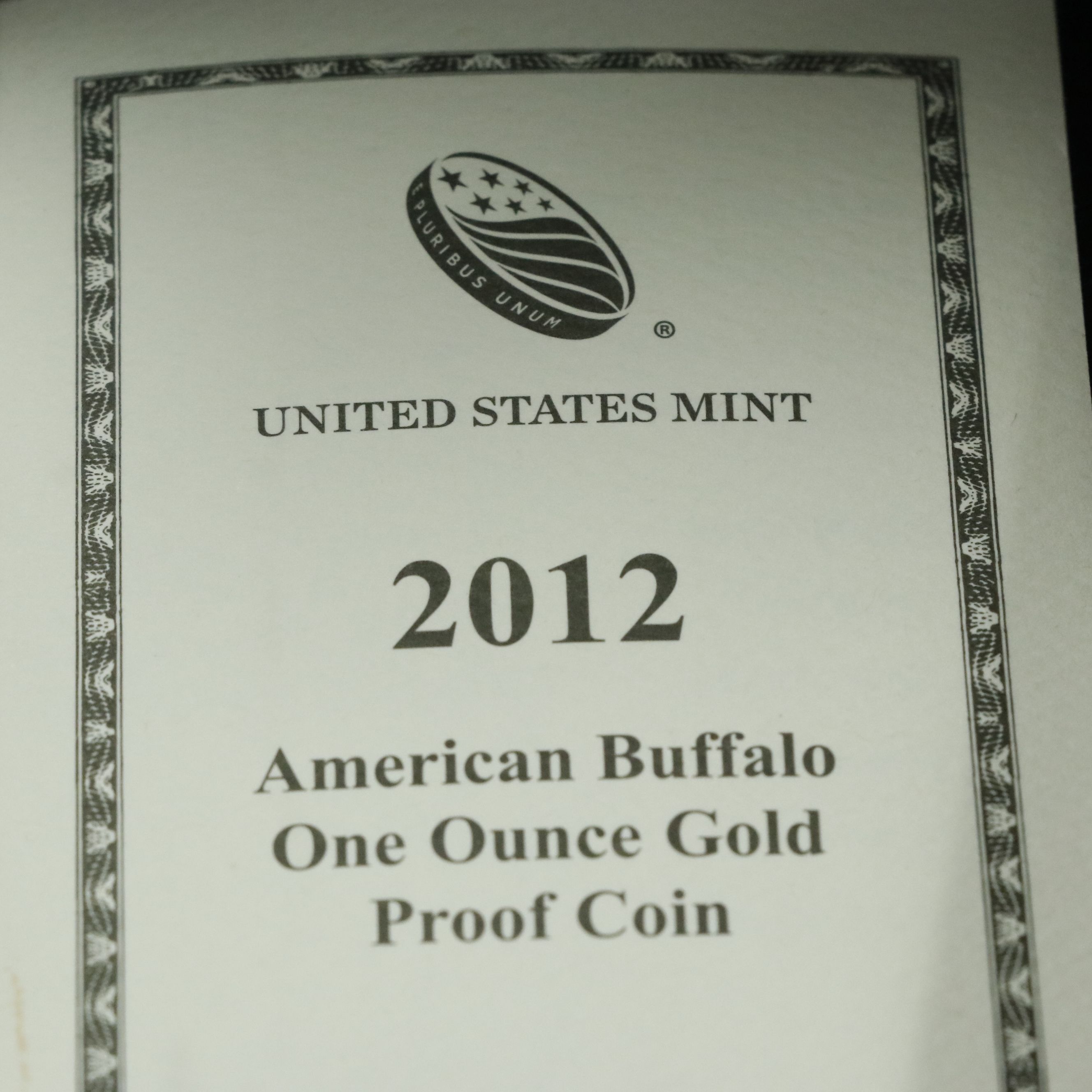 2012 Proof One Ounce American Gold Buffalo