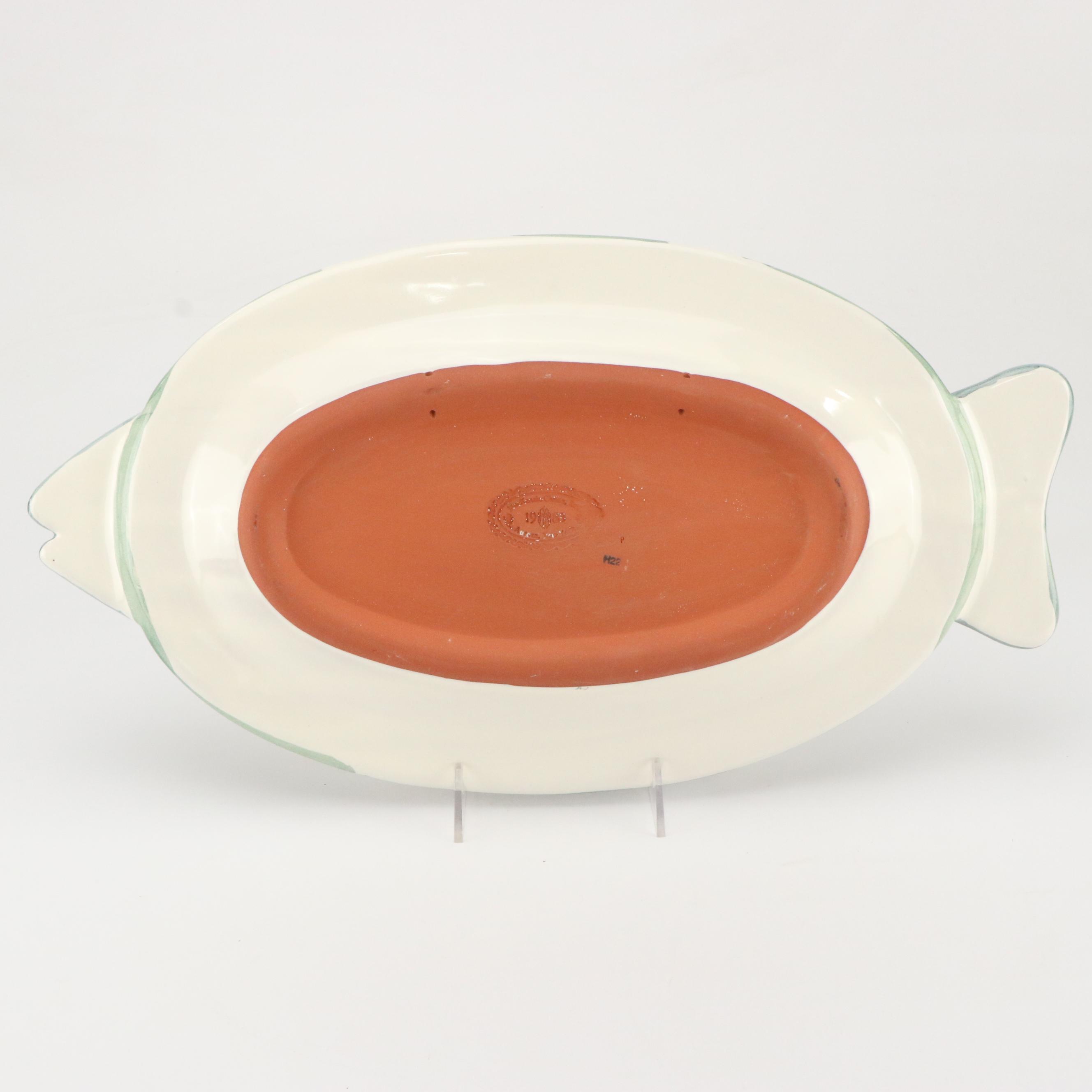 MacKenzie-Childs Ceramic Fish Platter and Bowls