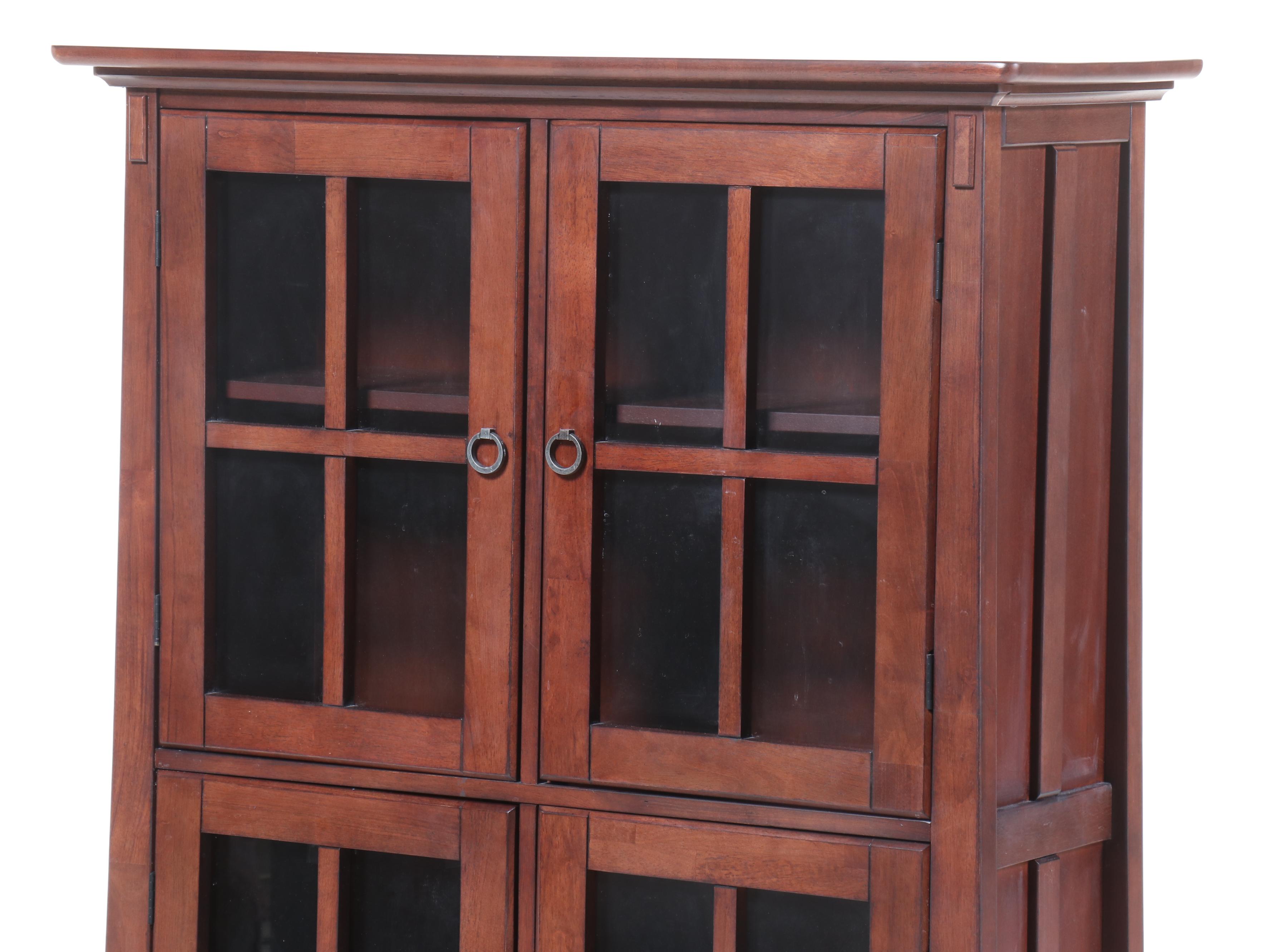 Arts and Crafts Style Glass Front Bookcase