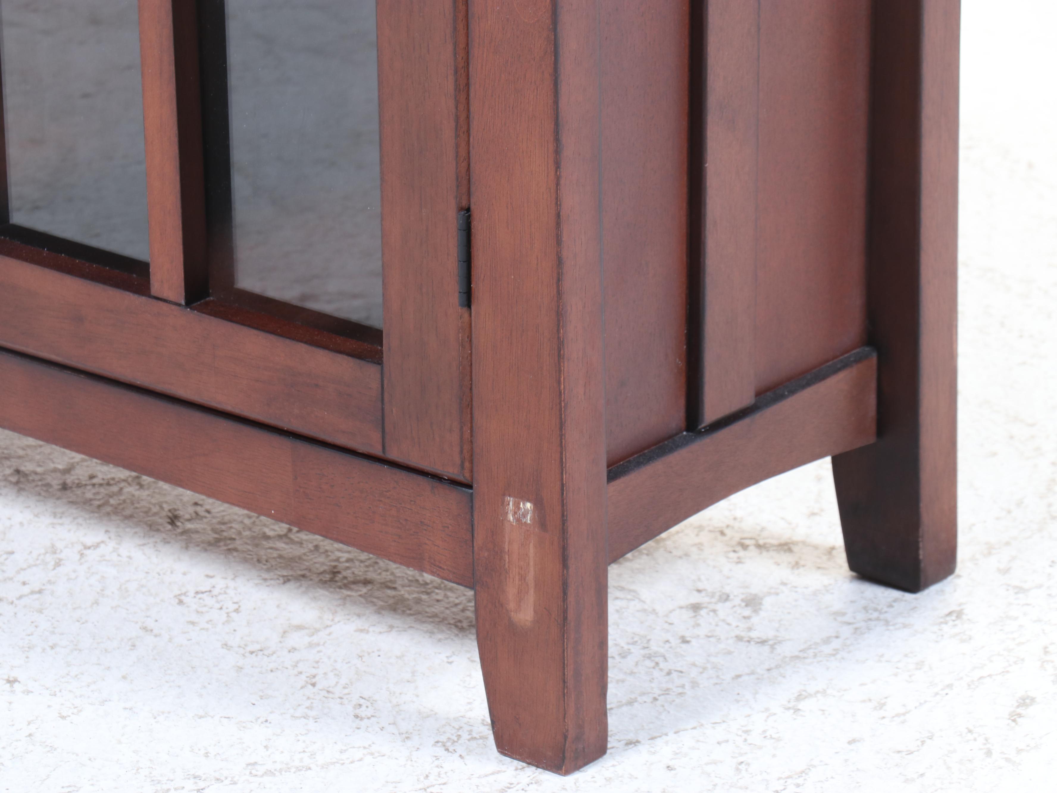 Arts and Crafts Style Glass Front Bookcase