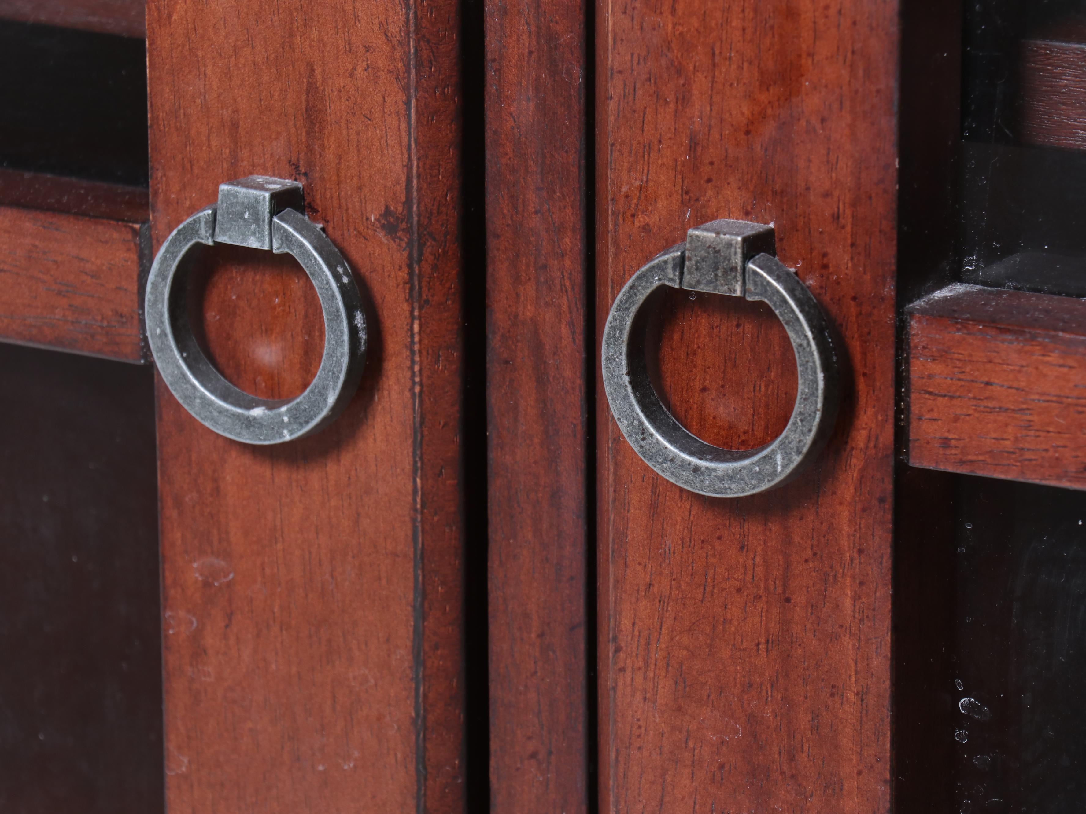 Arts and Crafts Style Glass Front Bookcase