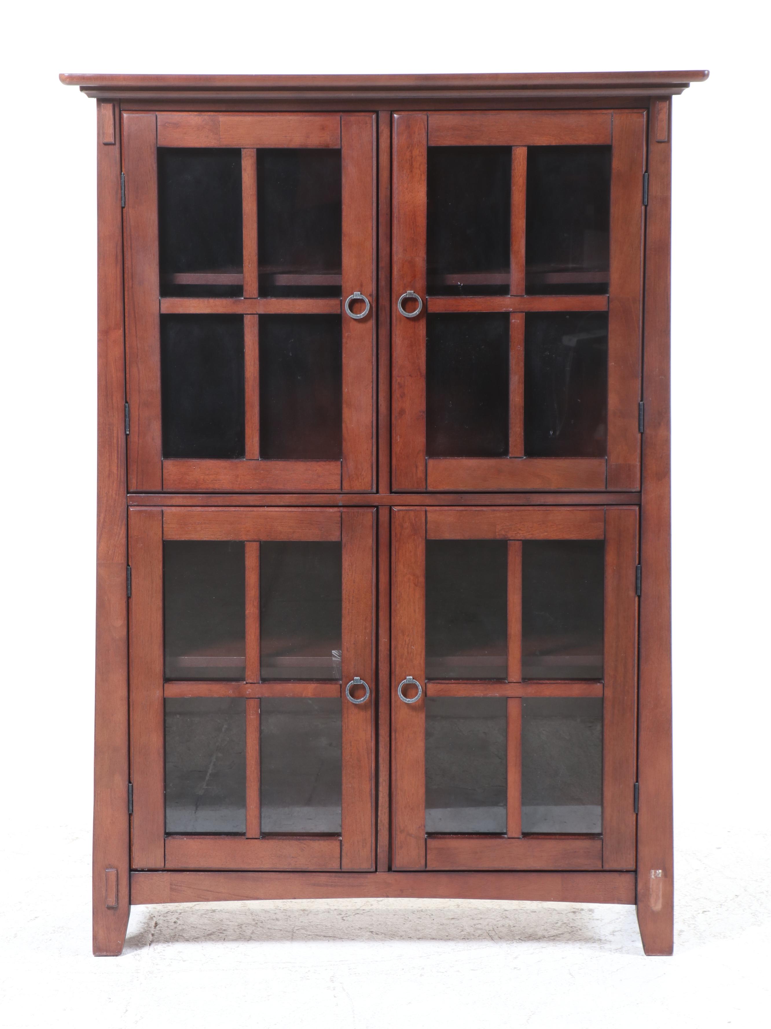 Arts and Crafts Style Glass Front Bookcase