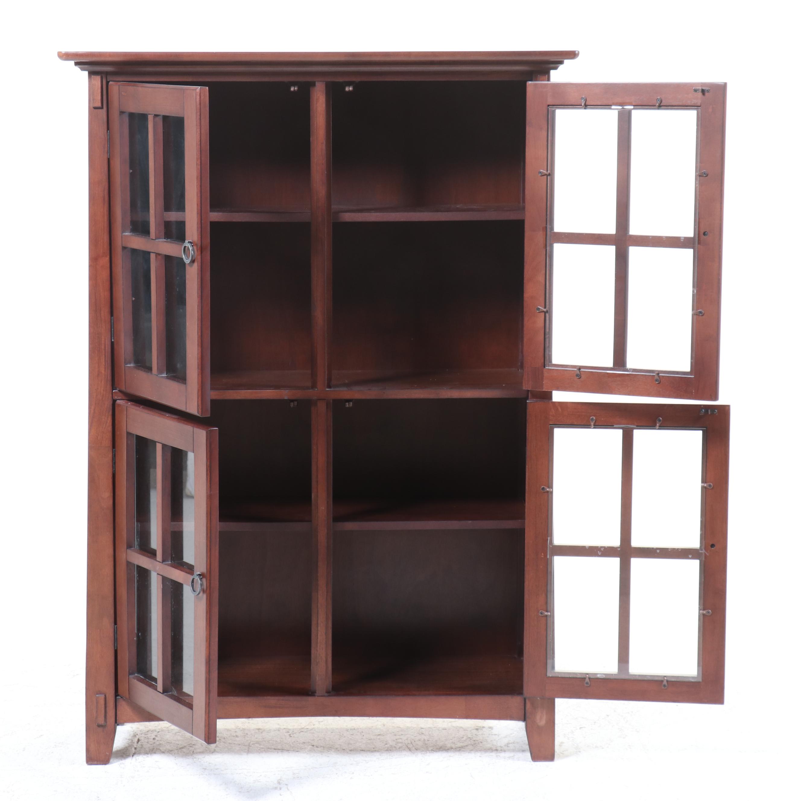 Arts and Crafts Style Glass Front Bookcase