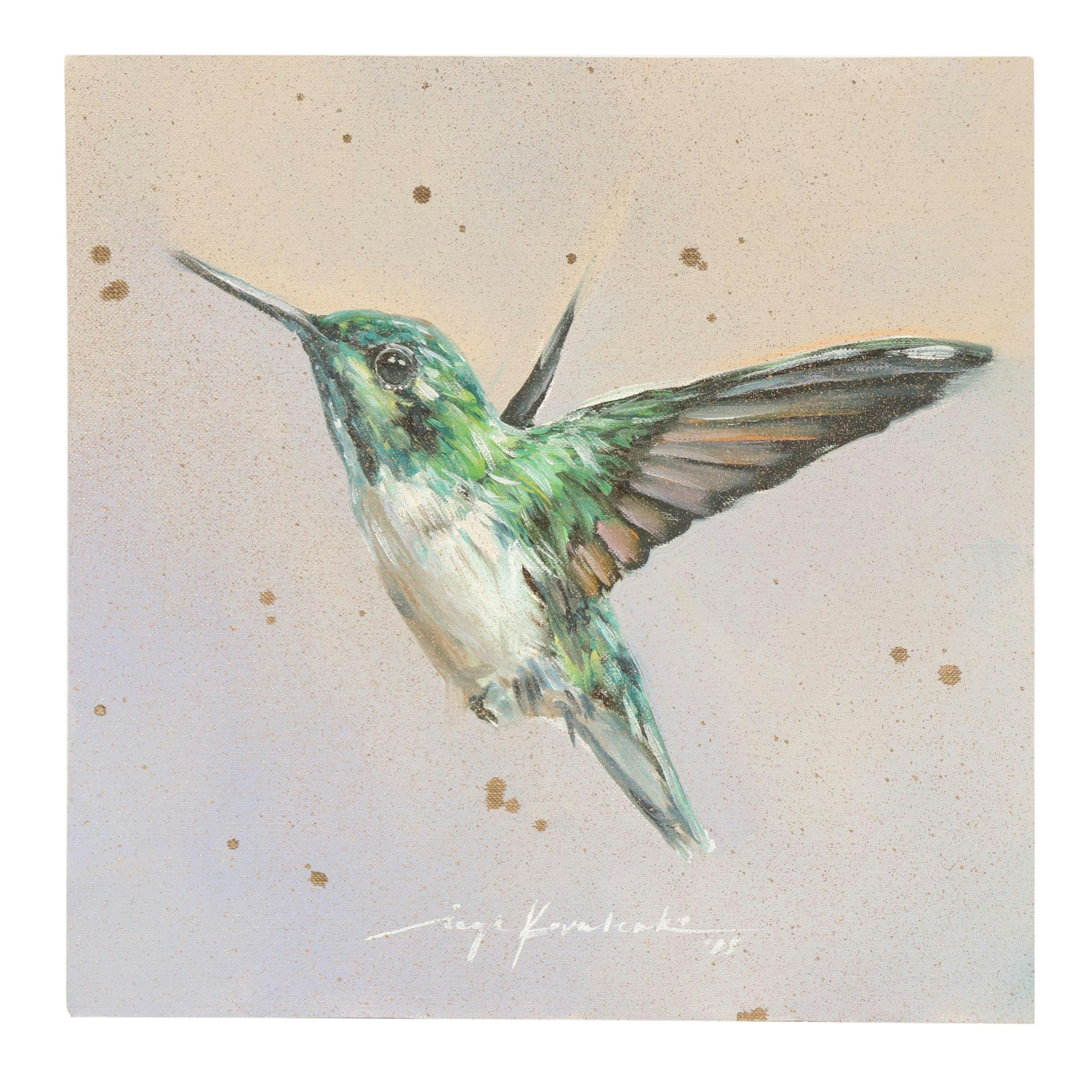 Inga Kovalenko Oil Painting of Hummingbird, 2025