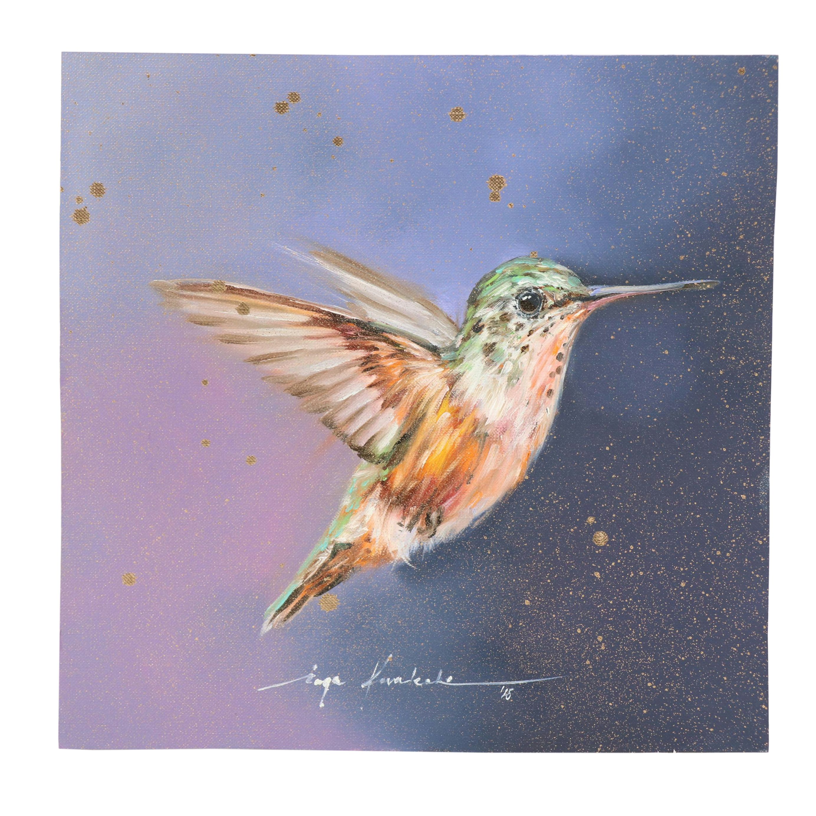 Inga Kovalenko Oil Painting of Hummingbird, 2025