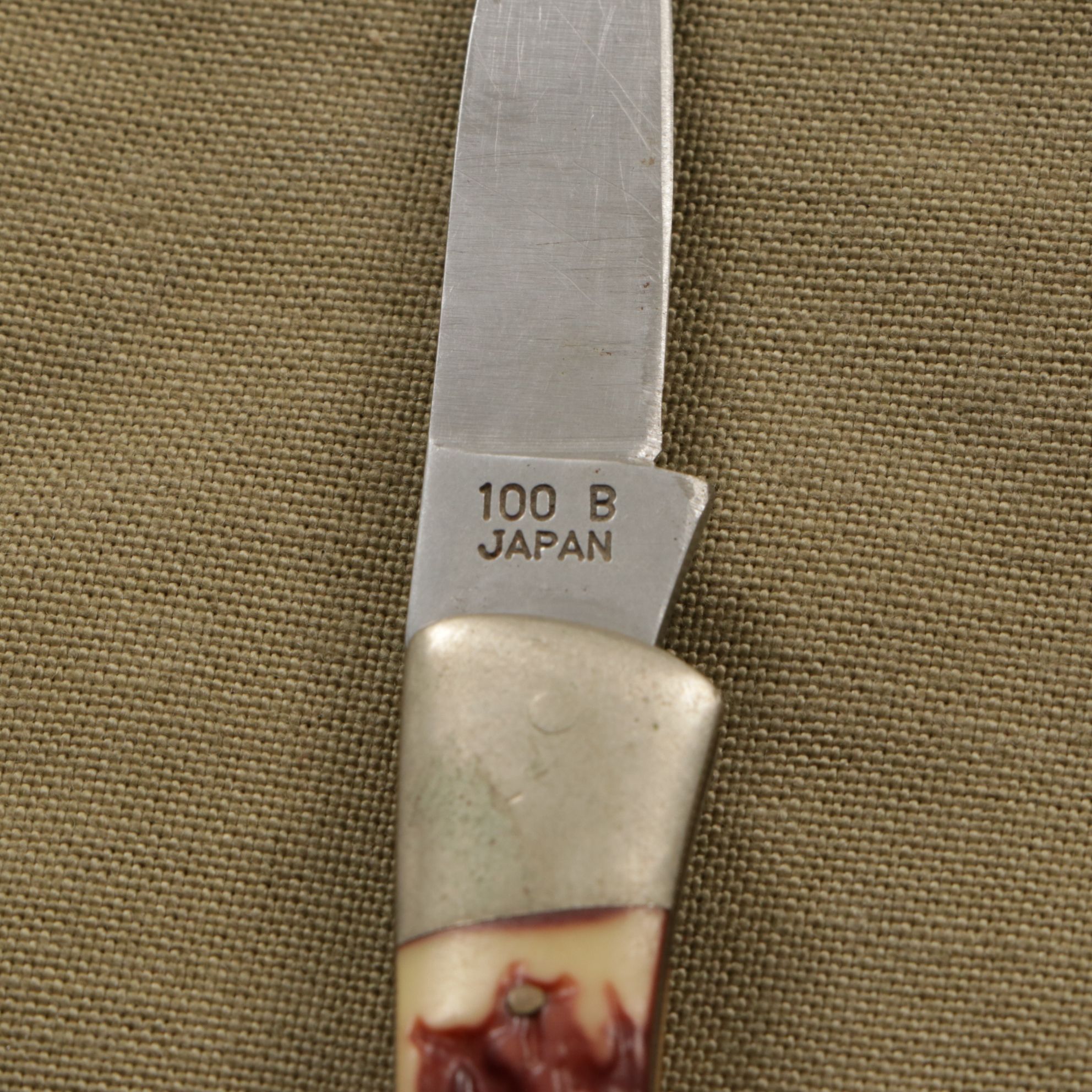 Japanese Canvas Mail Sack with Bradley Travel Alarm Clock and Pocket Knife