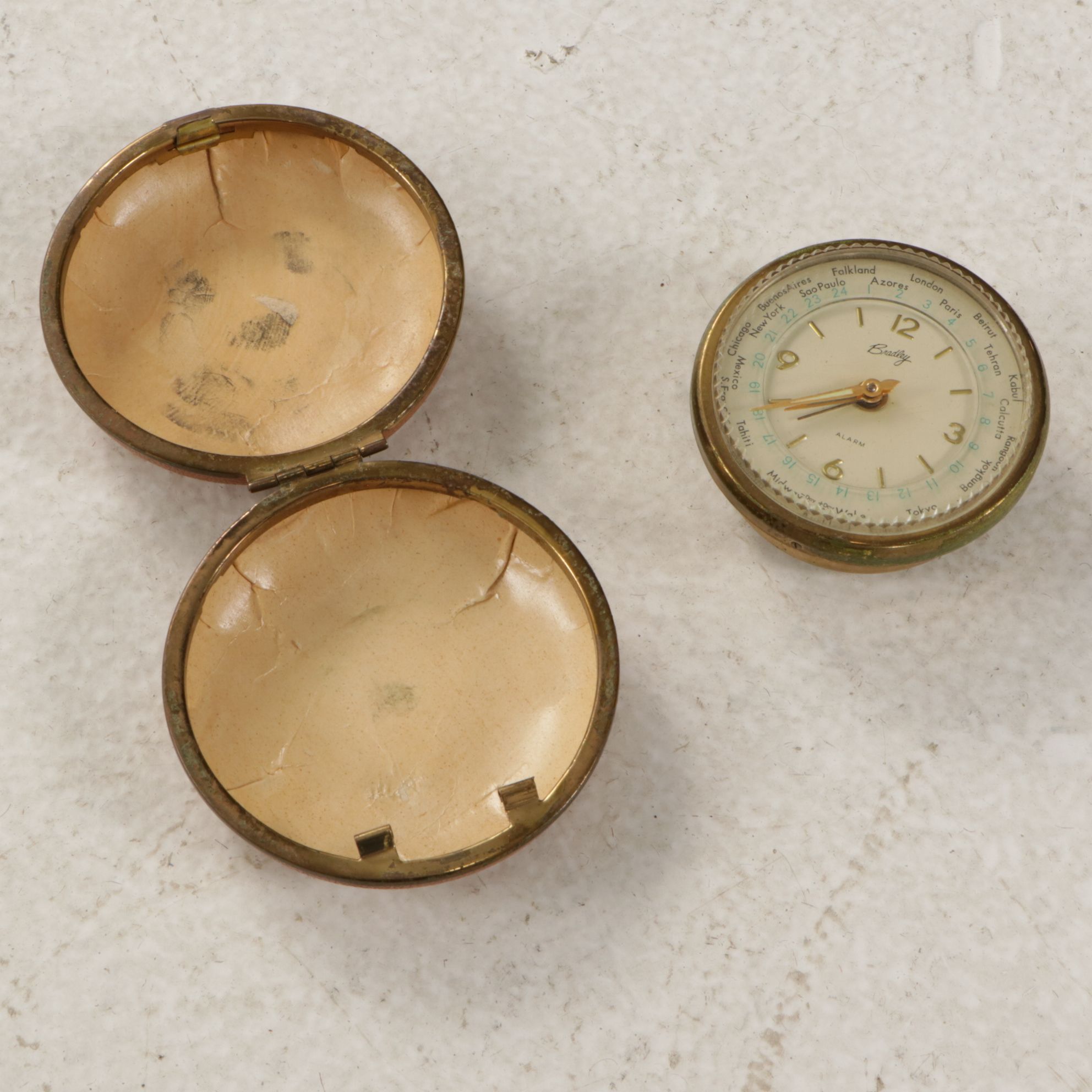 Japanese Canvas Mail Sack with Bradley Travel Alarm Clock and Pocket Knife