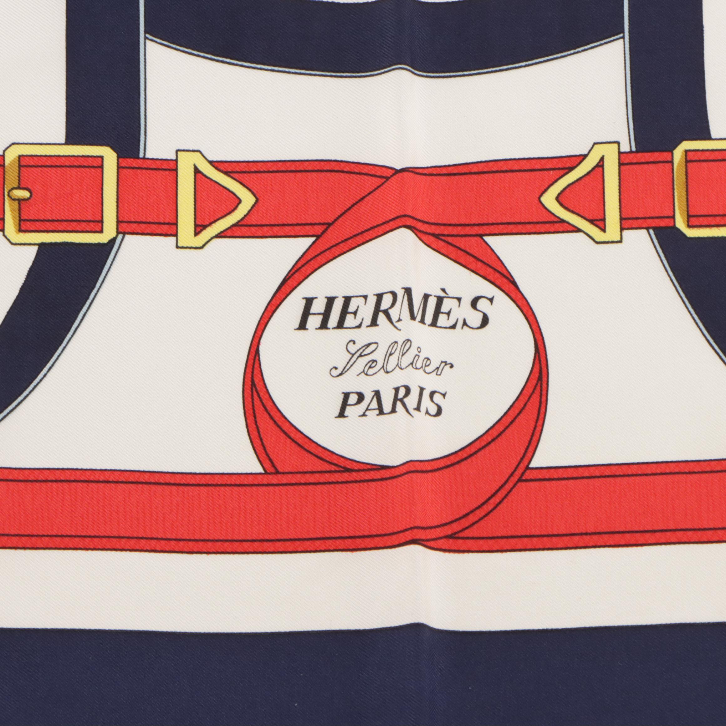 Hermès "Éperon d'Or" Scarf 90 in Silk Twill