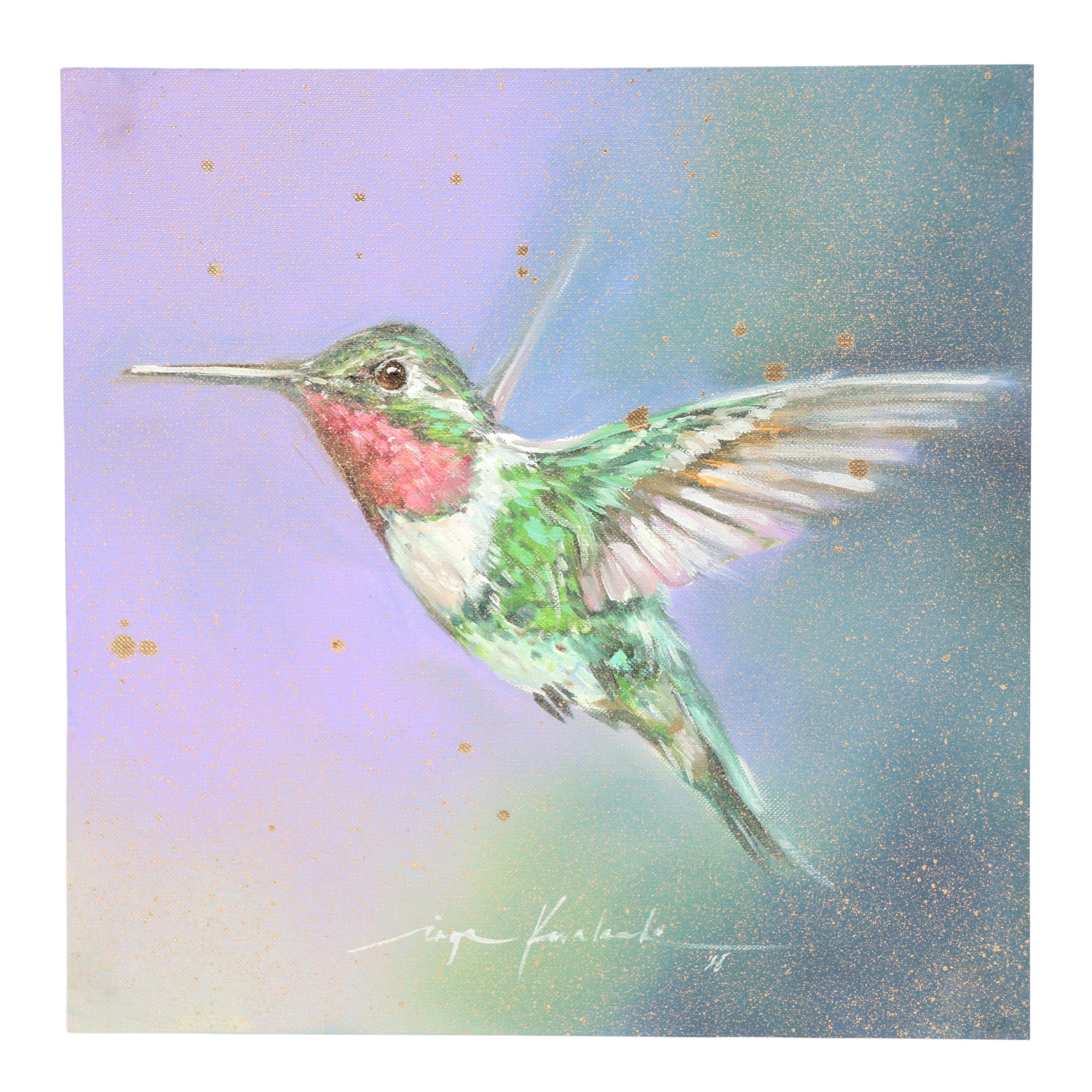 Inga Kovalenko Oil Painting of Hummingbird, 2025
