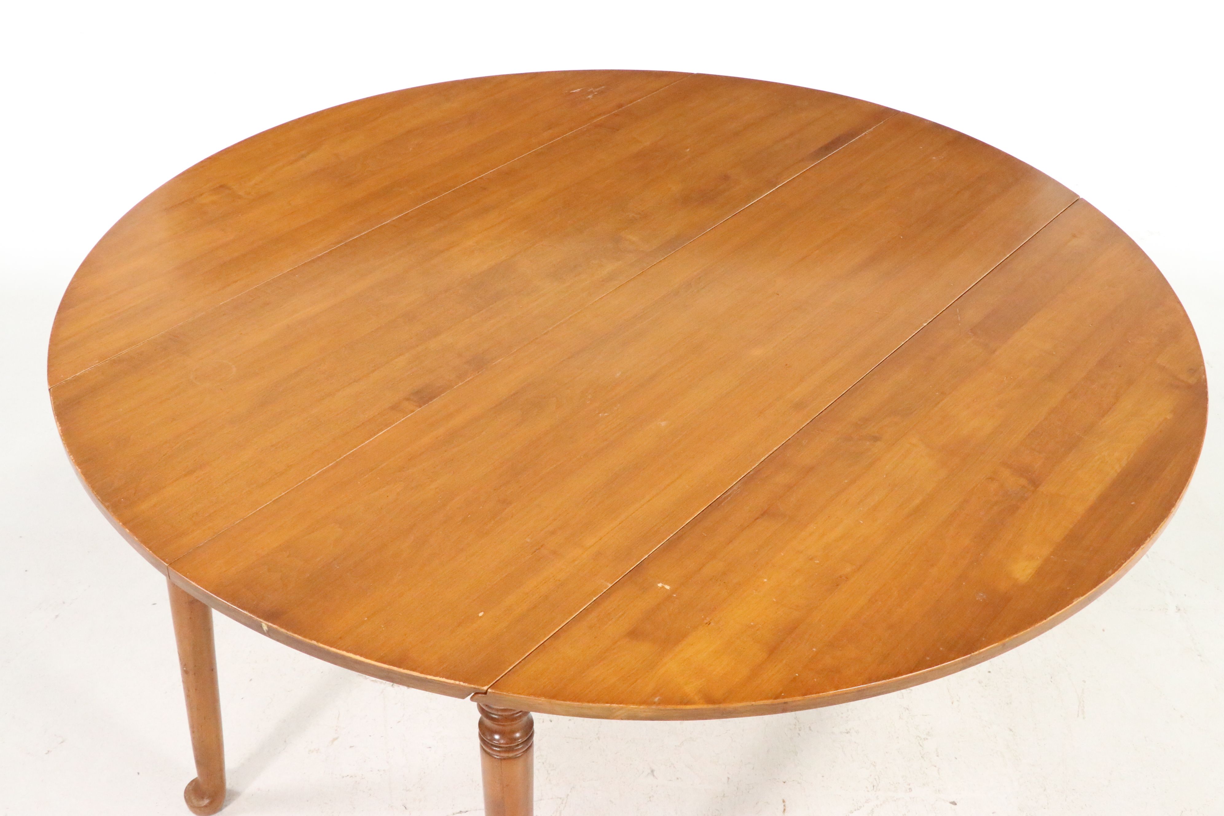 Tell City Colonial Style Maple Drop-Leaf Table with Lazy Susan