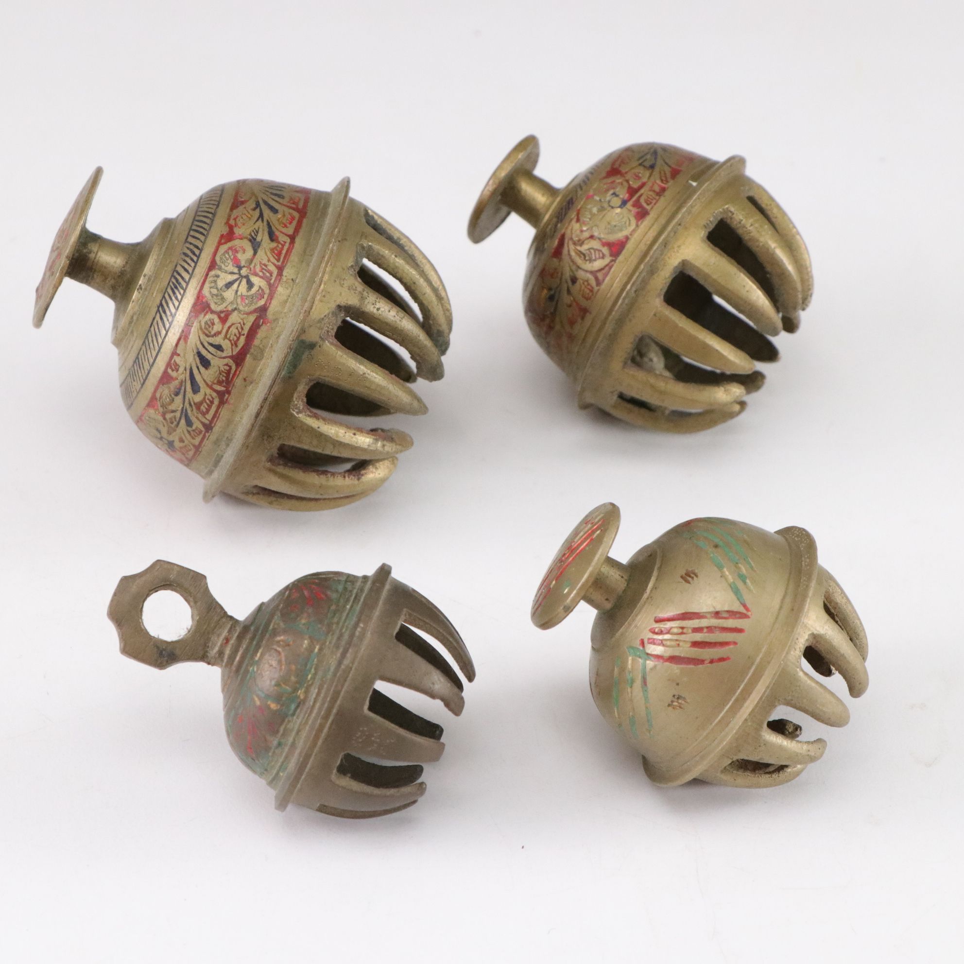 Brass Elephant Claw & Other Bells with Mini Censers