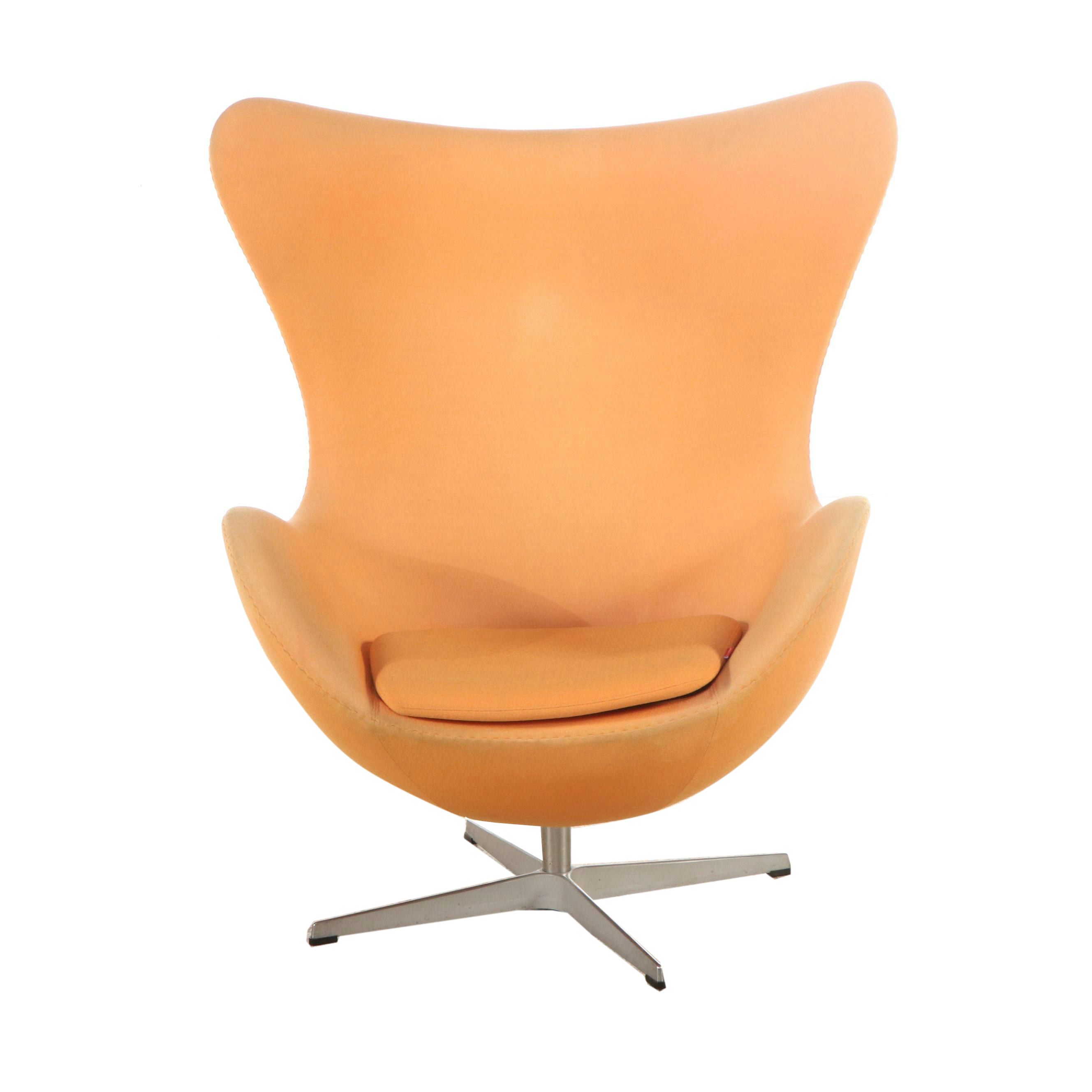 Fritz Hansen Mid Century Modern Orange Egg Chair