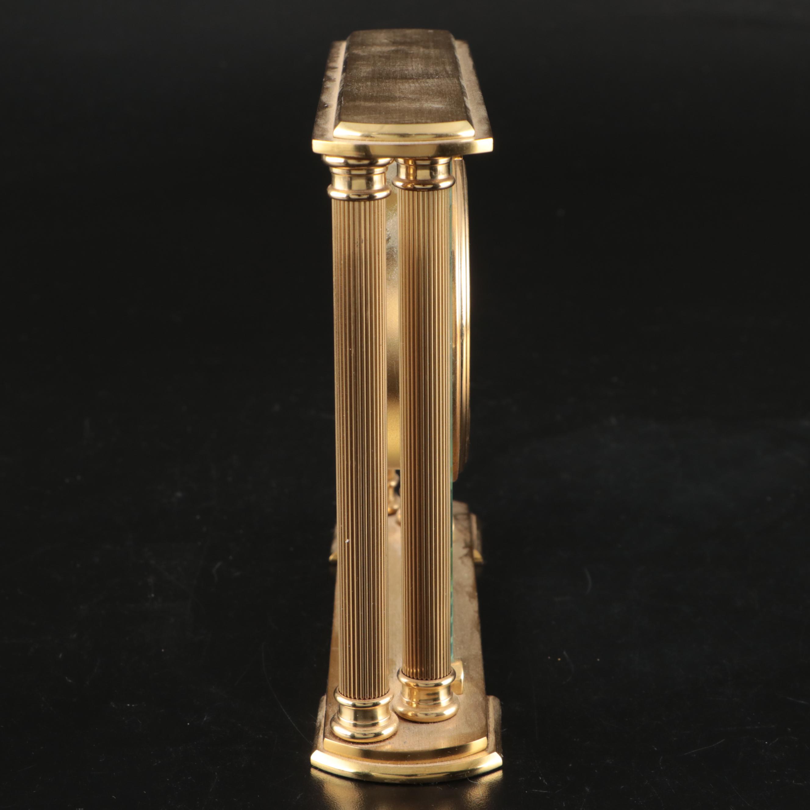 Howard Miller Brass Pillar Desk Clock