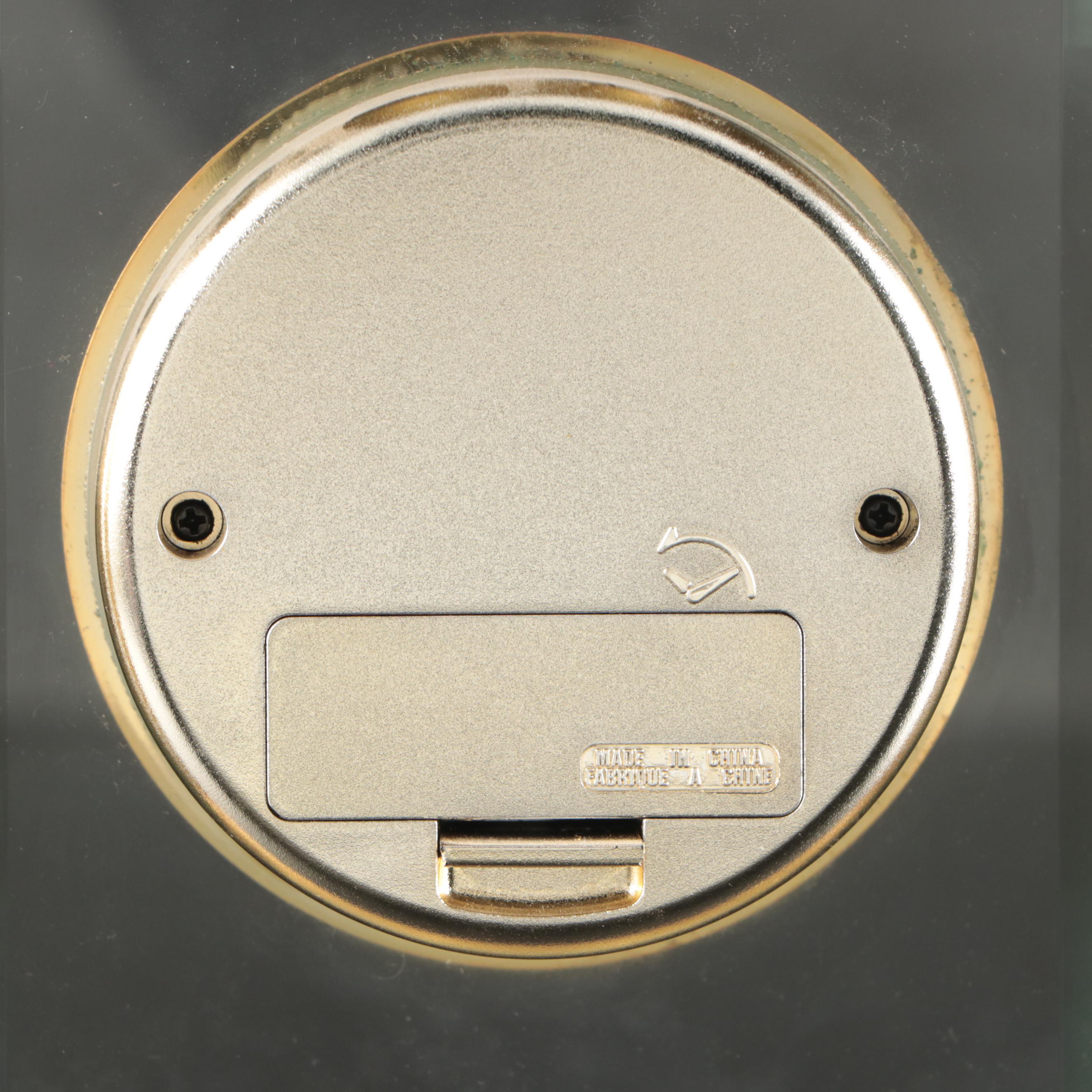 Howard Miller Brass Pillar Desk Clock