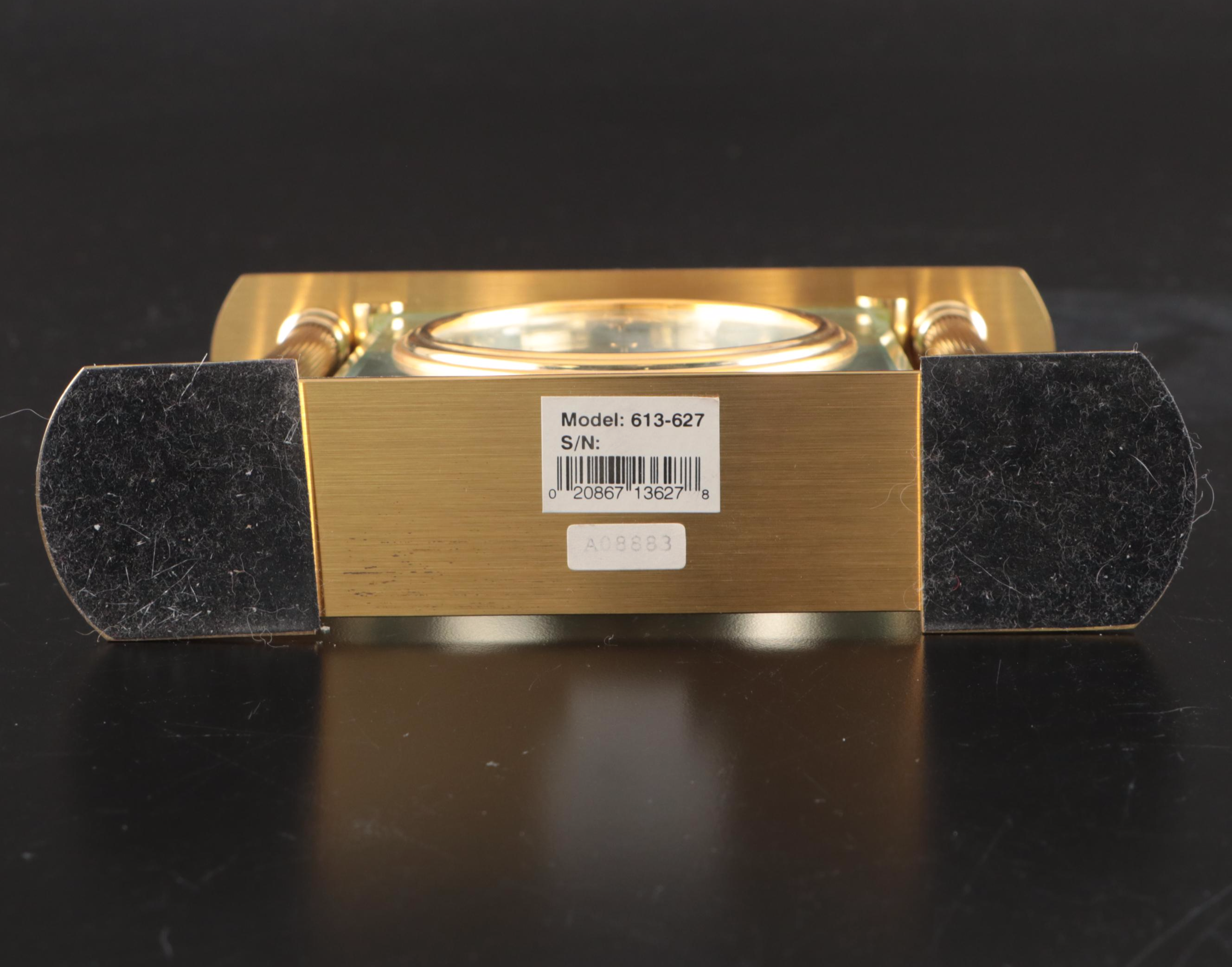 Howard Miller Brass Pillar Desk Clock