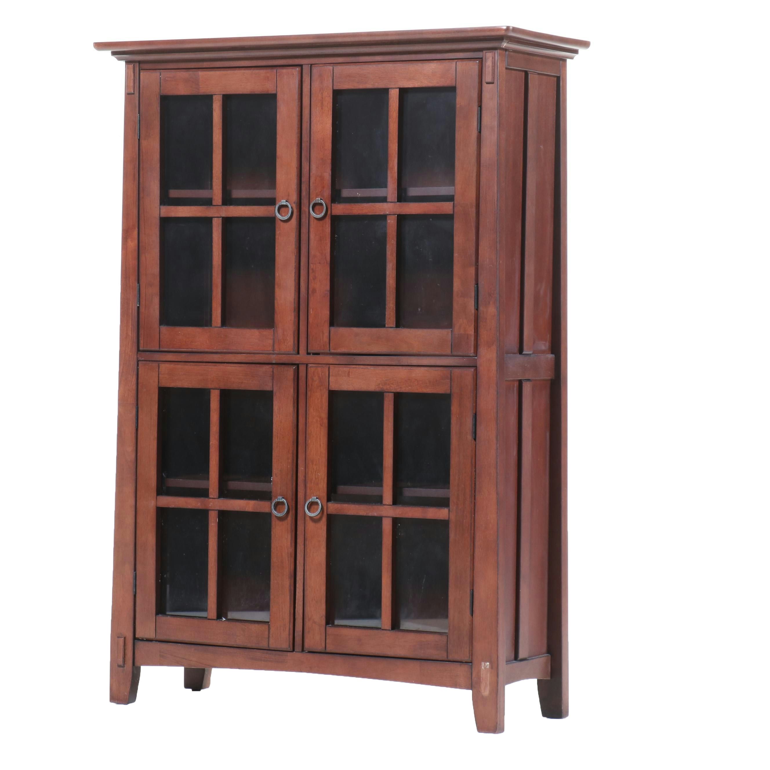 Arts and Crafts Style Glass Front Bookcase