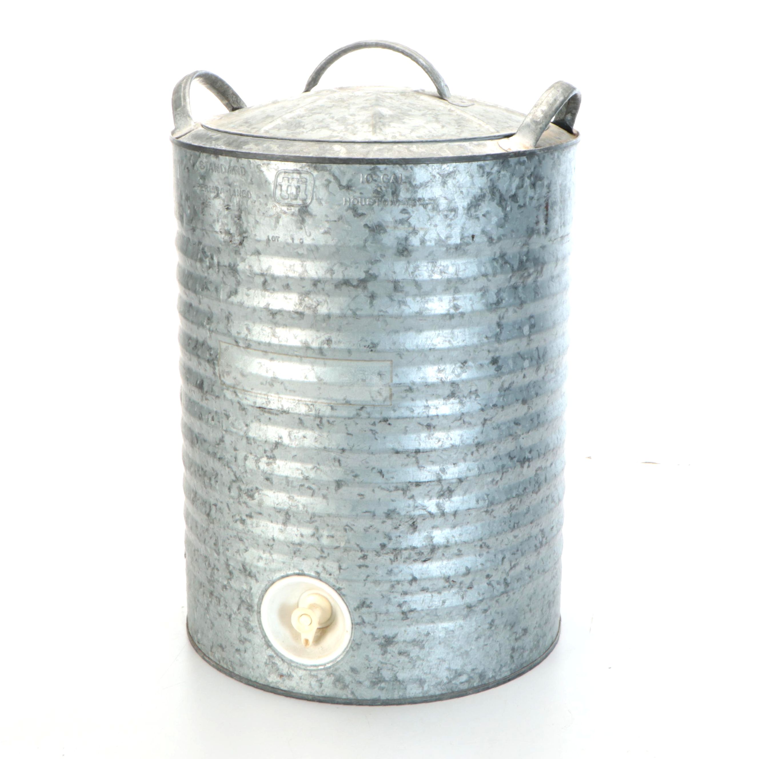 Galvanized Metal Plastic-Lined Beverage Dispenser