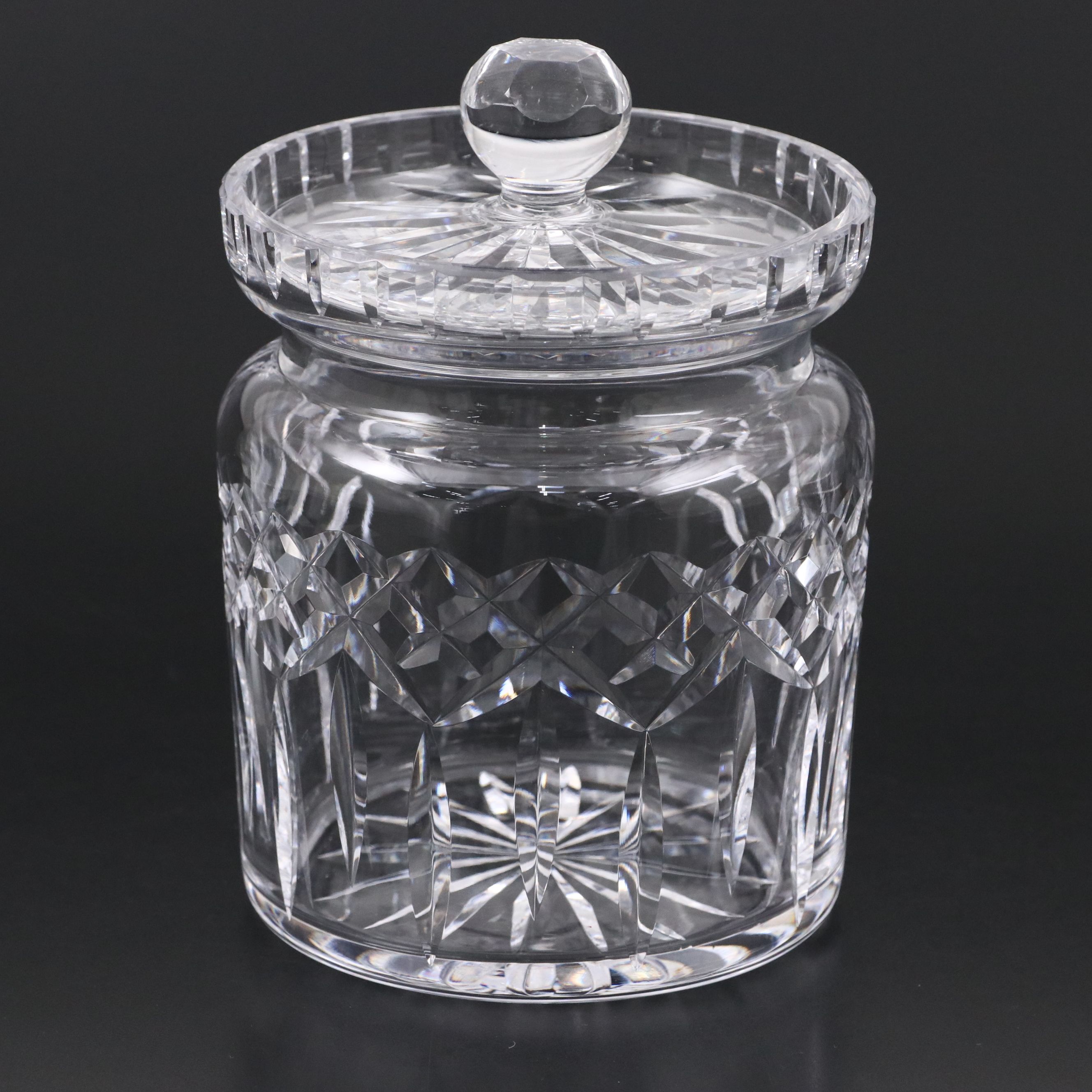 Waterford "Lismore" Crystal Biscuit Barrel and Vanity Box