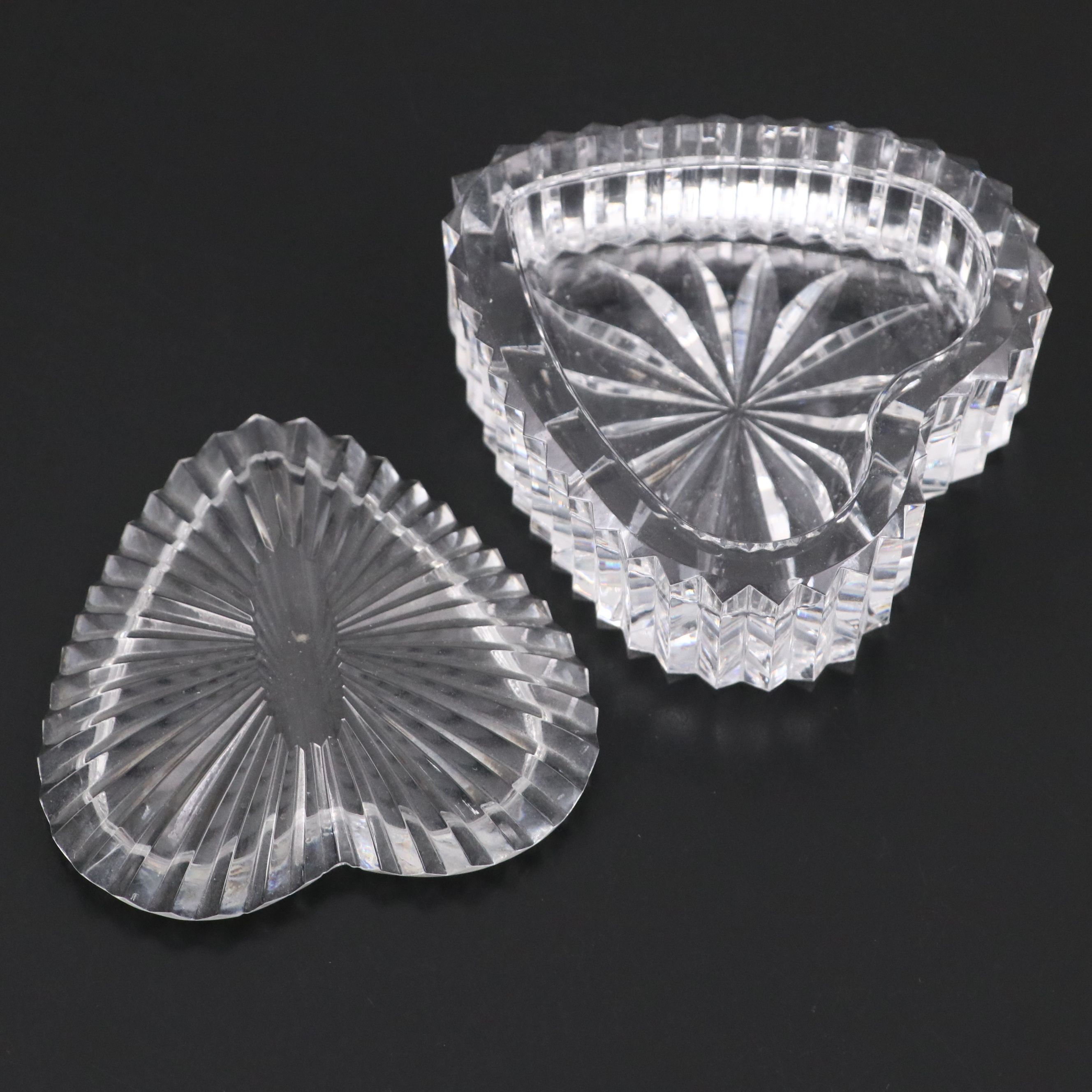 Waterford "Lismore" Crystal Biscuit Barrel and Vanity Box