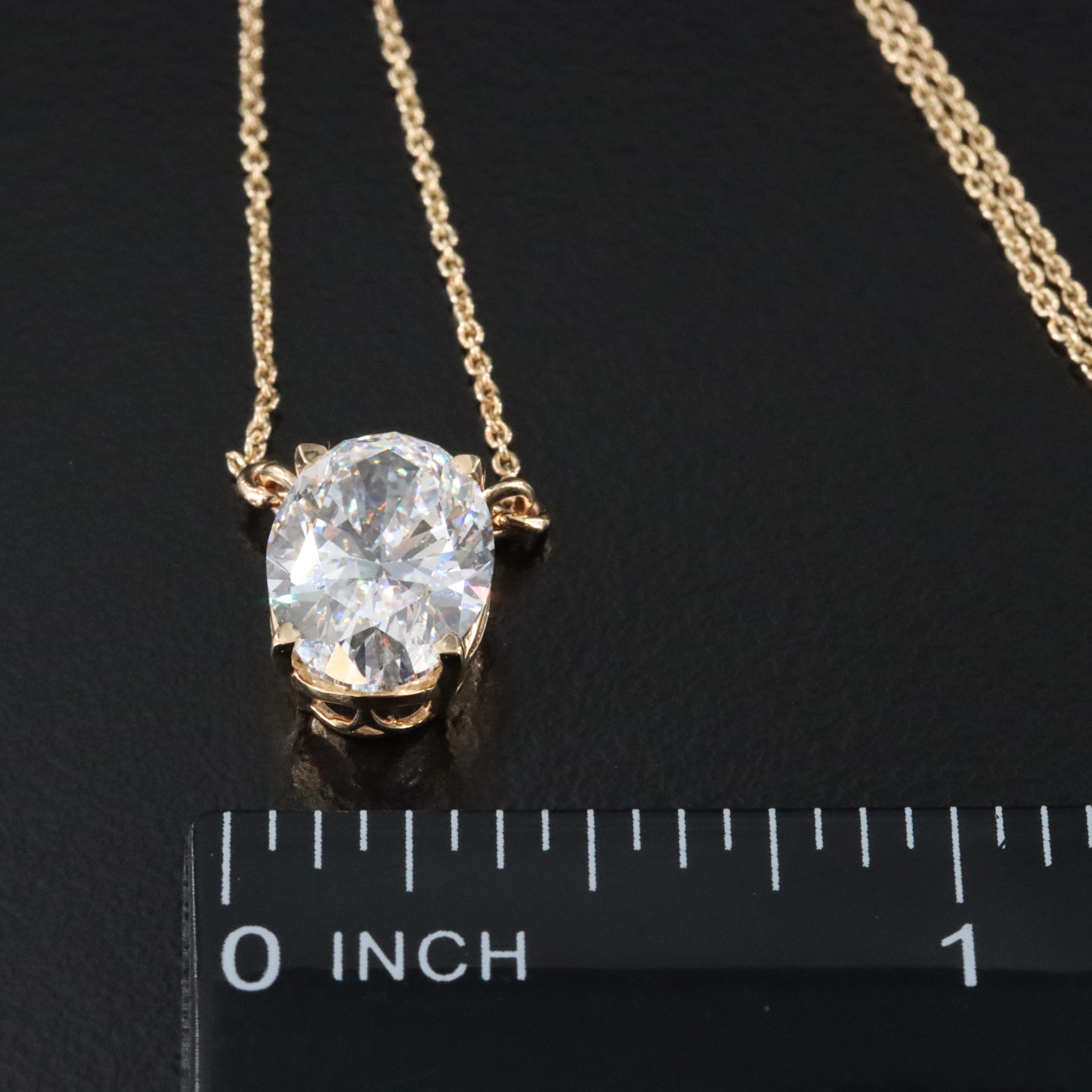 18K 3.01 CT Lab Grown Diamond Solitaire Necklace with IGI Repot