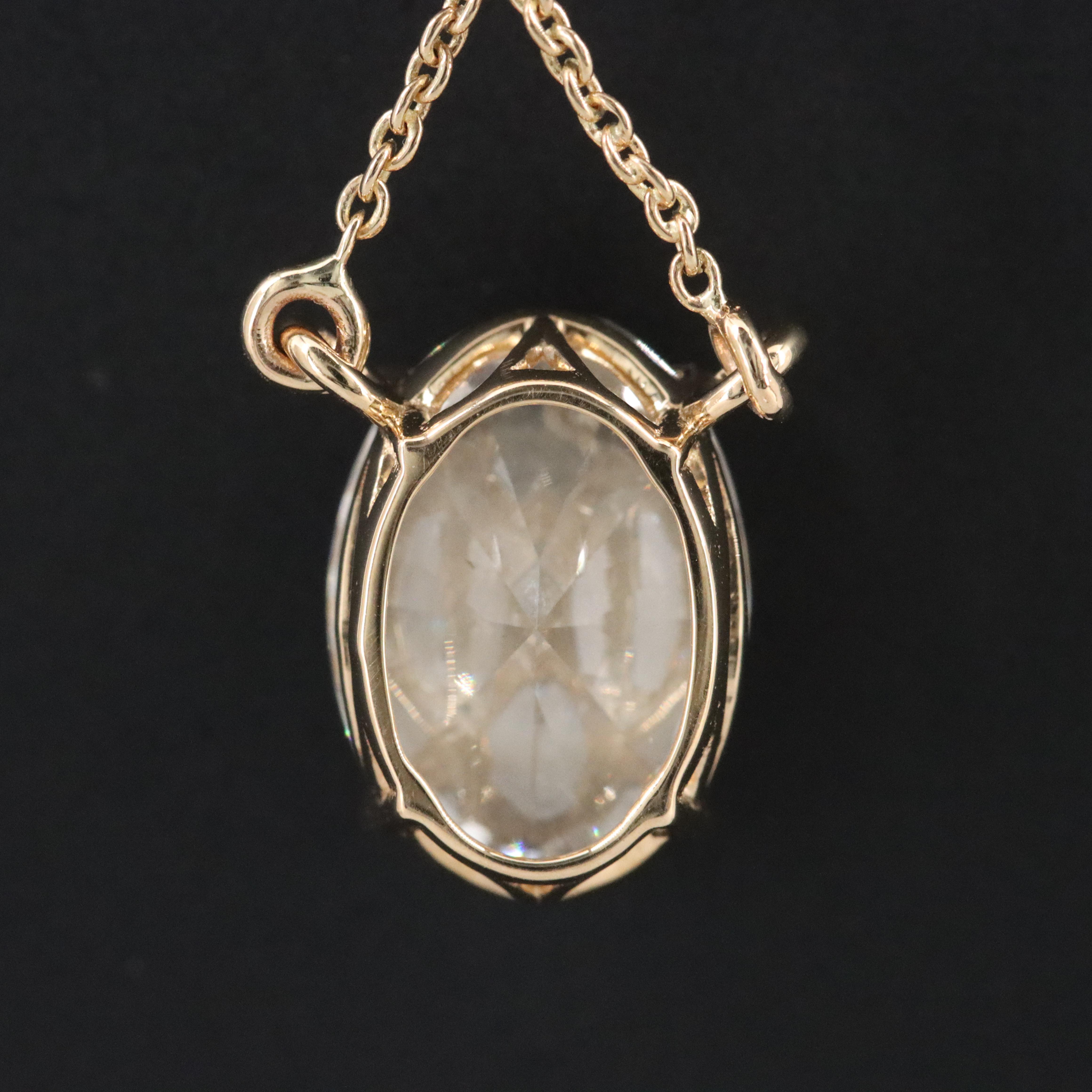 18K 3.01 CT Lab Grown Diamond Solitaire Necklace with IGI Repot