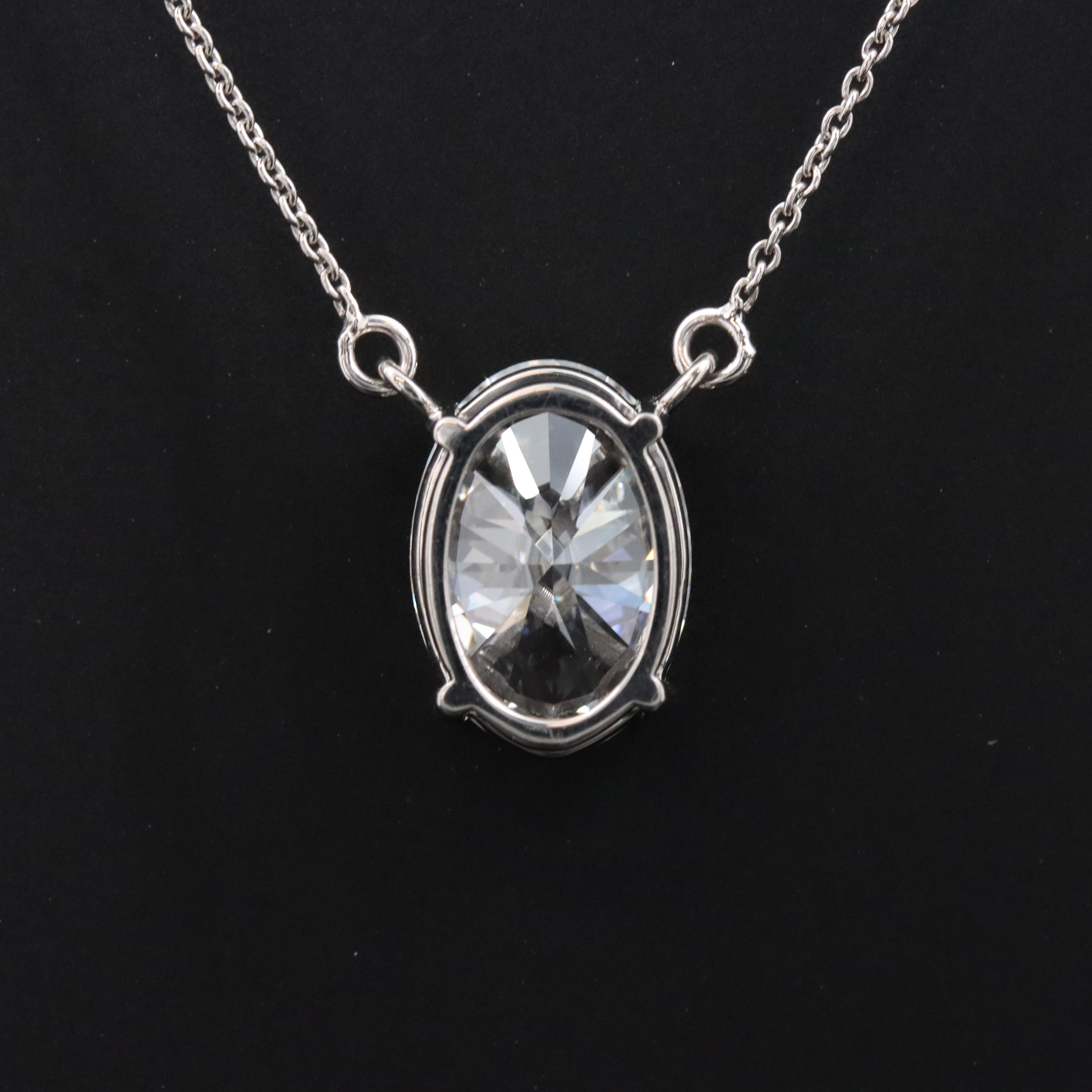 Platinum 4.93 CT Lab Grown Diamond Solitaire Necklace with IGI Report