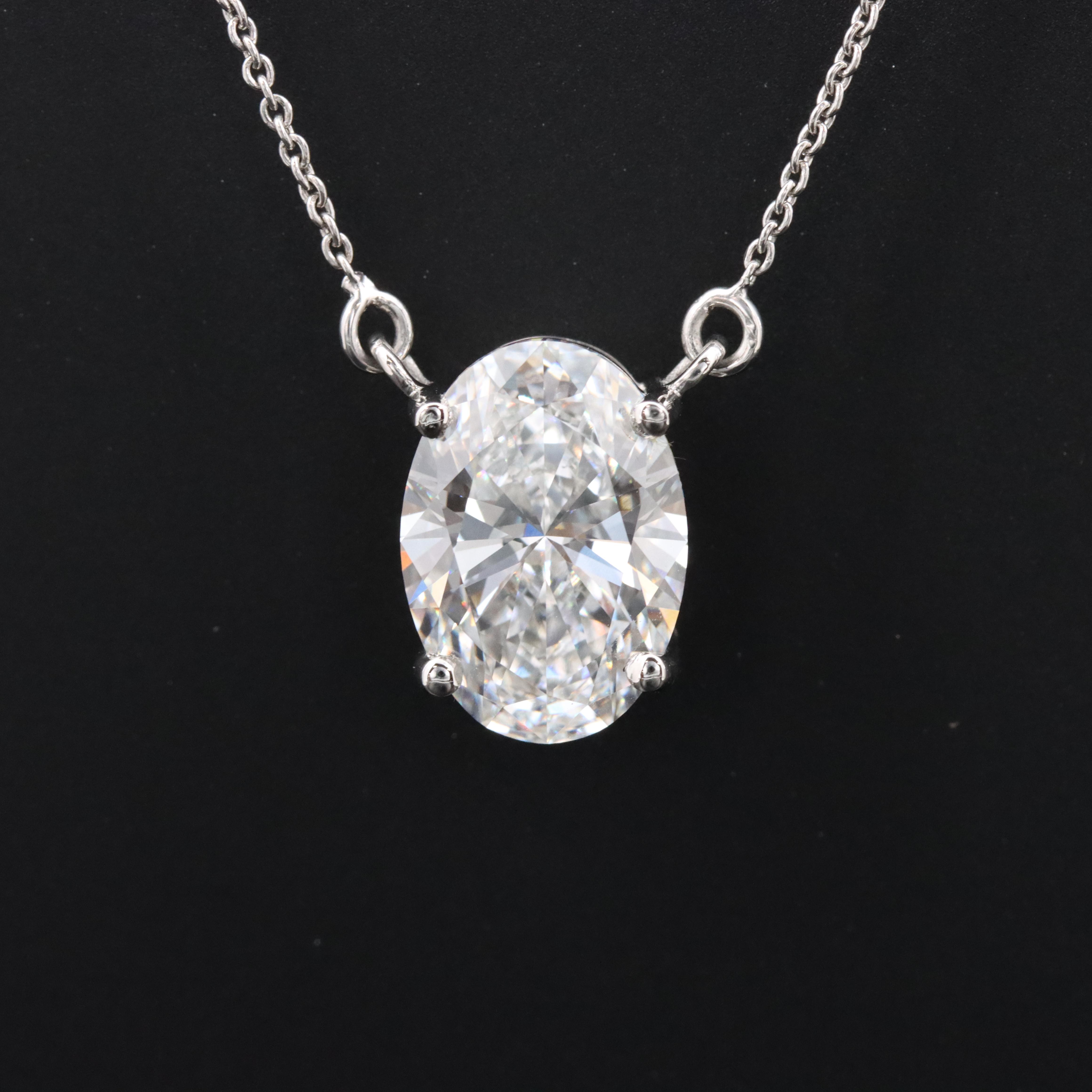 Platinum 4.89 CT Lab Grown Diamond Solitaire Necklace with IGI Report