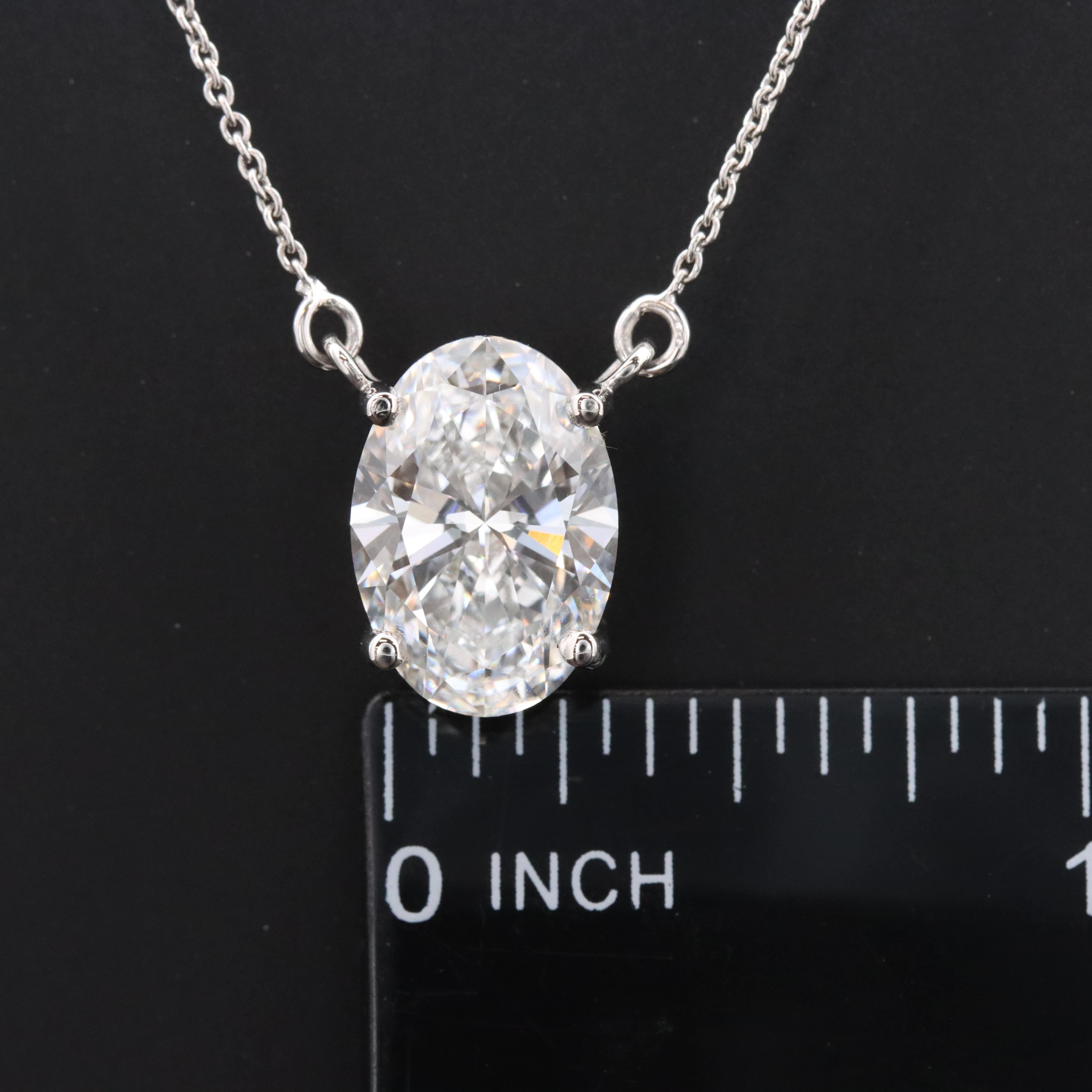 Platinum 4.89 CT Lab Grown Diamond Solitaire Necklace with IGI Report