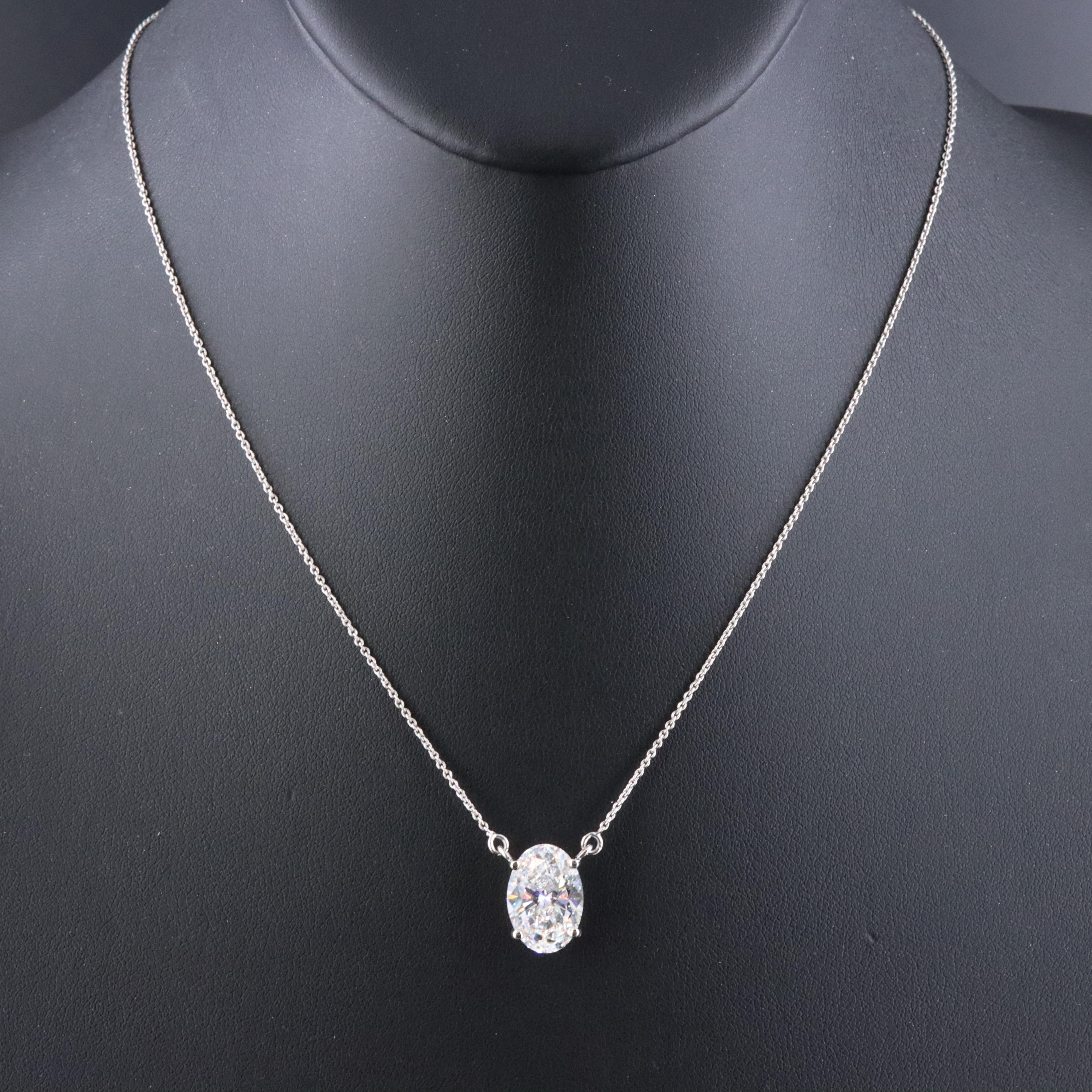 Platinum 4.89 CT Lab Grown Diamond Solitaire Necklace with IGI Report