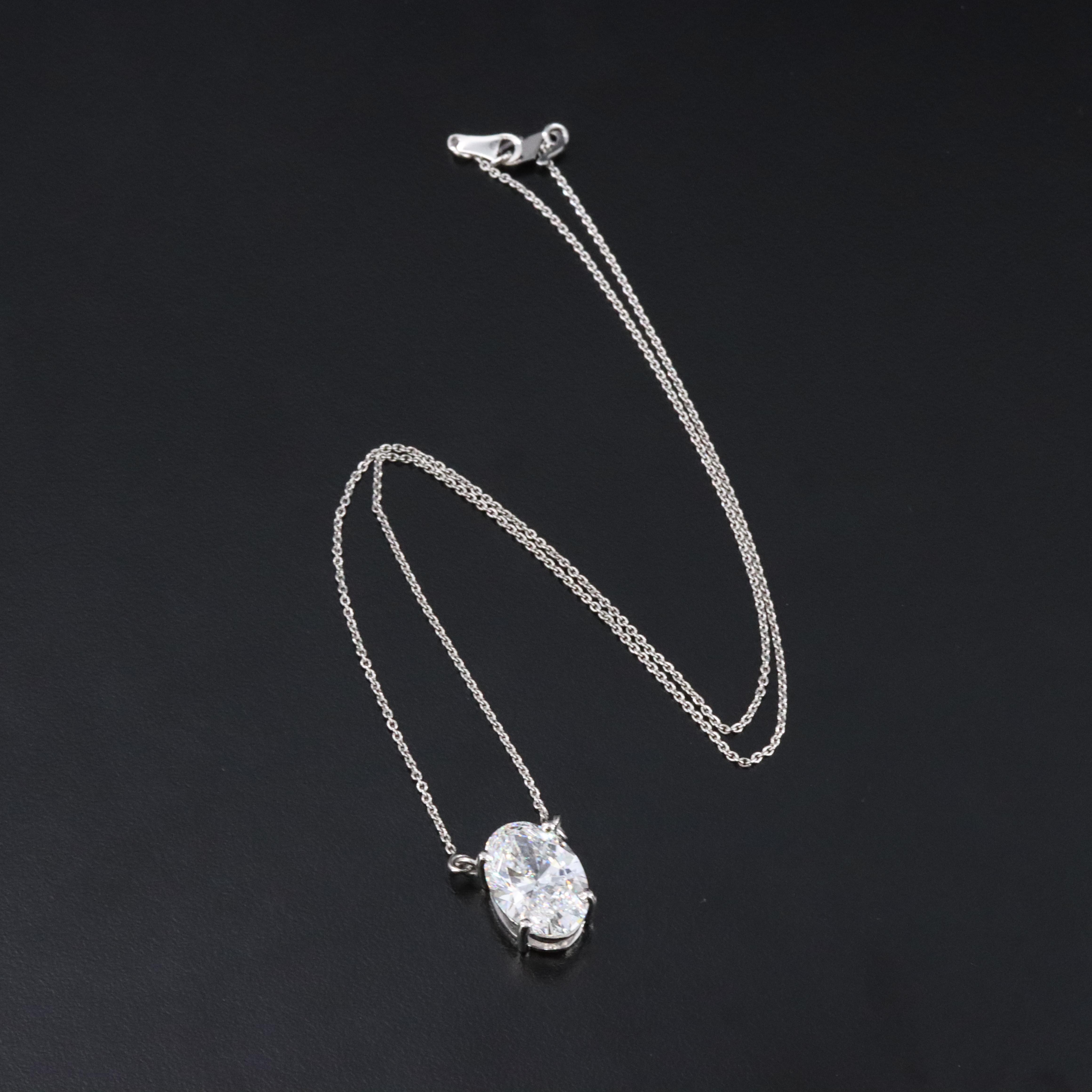 Platinum 4.89 CT Lab Grown Diamond Solitaire Necklace with IGI Report