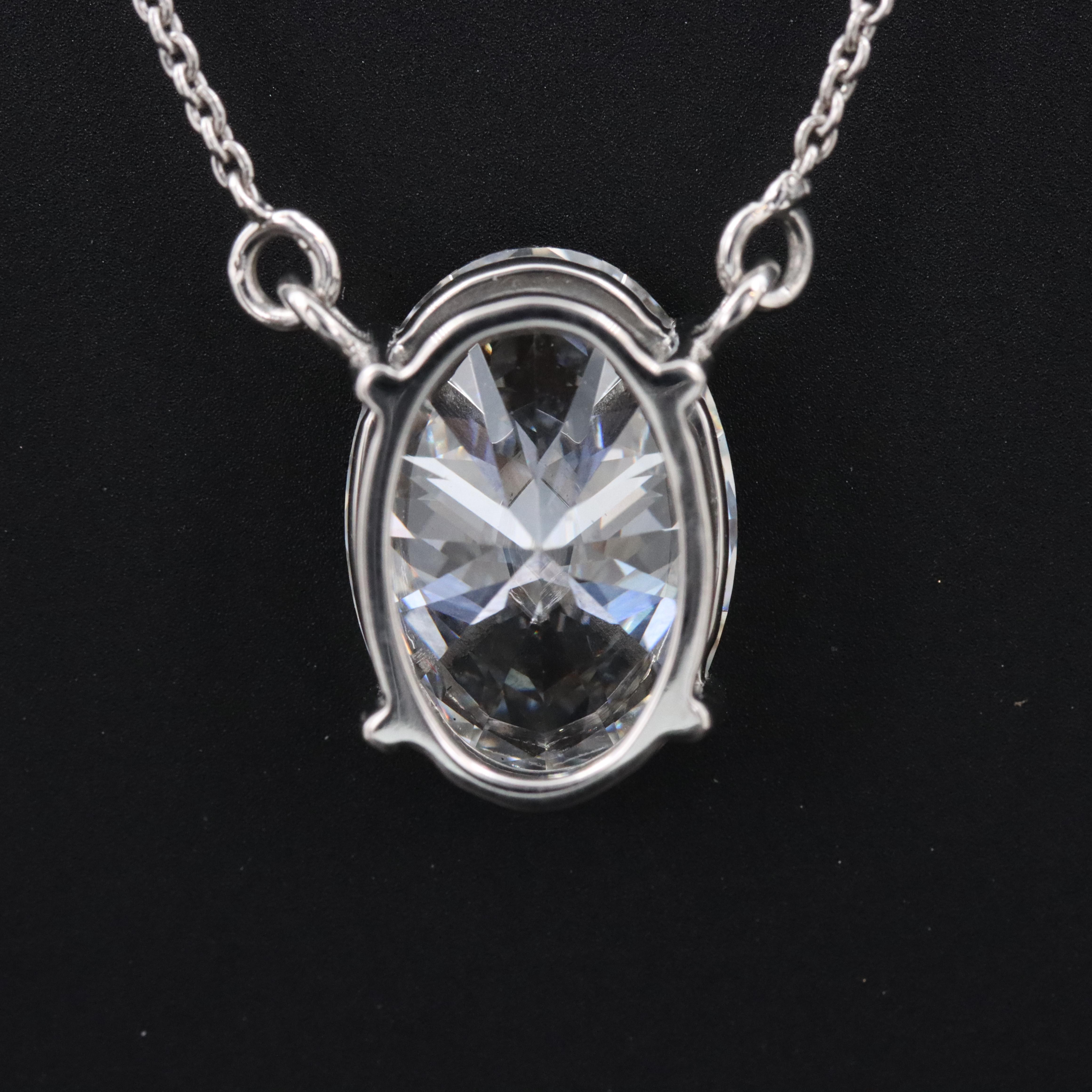Platinum 4.89 CT Lab Grown Diamond Solitaire Necklace with IGI Report