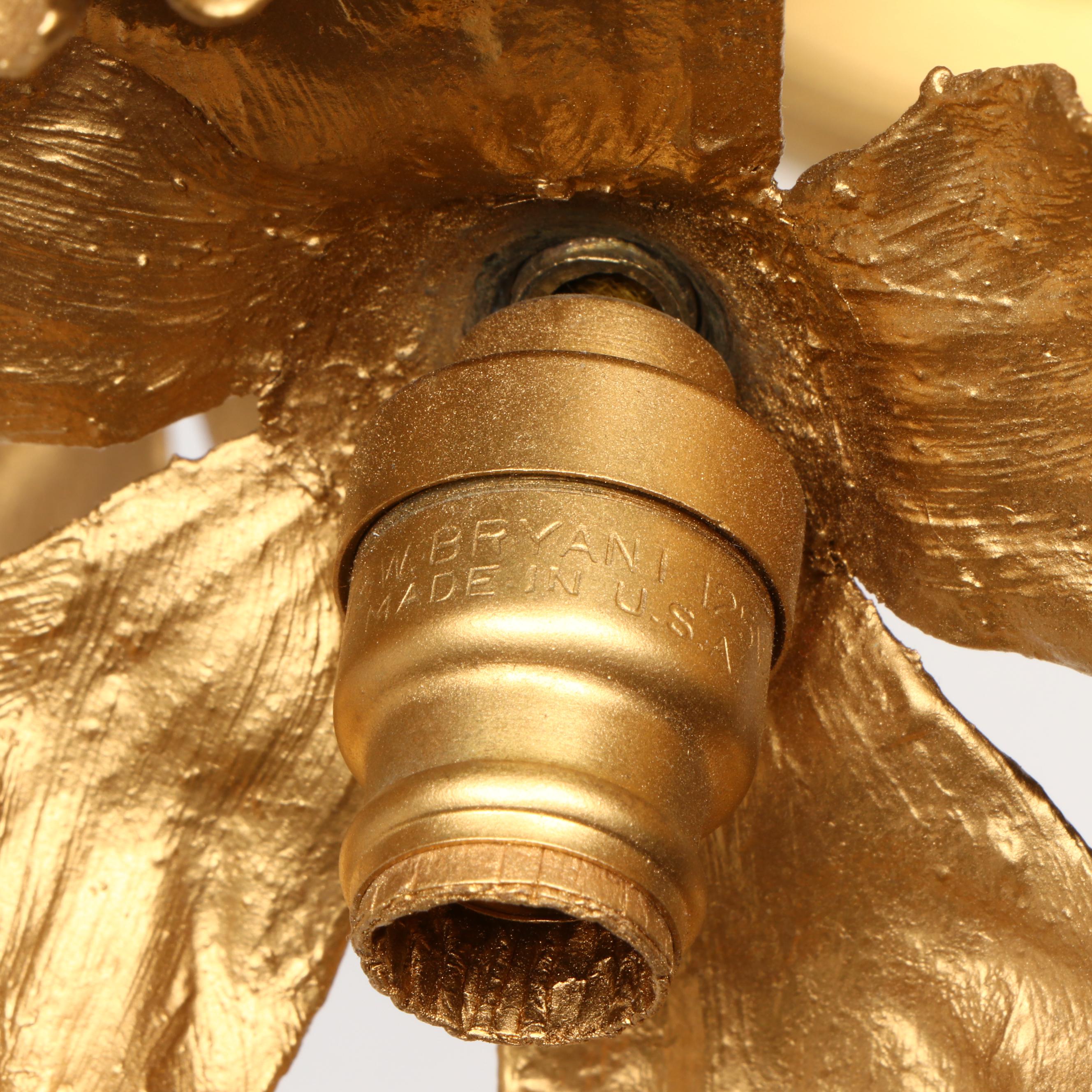 Rococo Style "La poésie" and "L'écho" Gold Gilt Metal Table Lamps