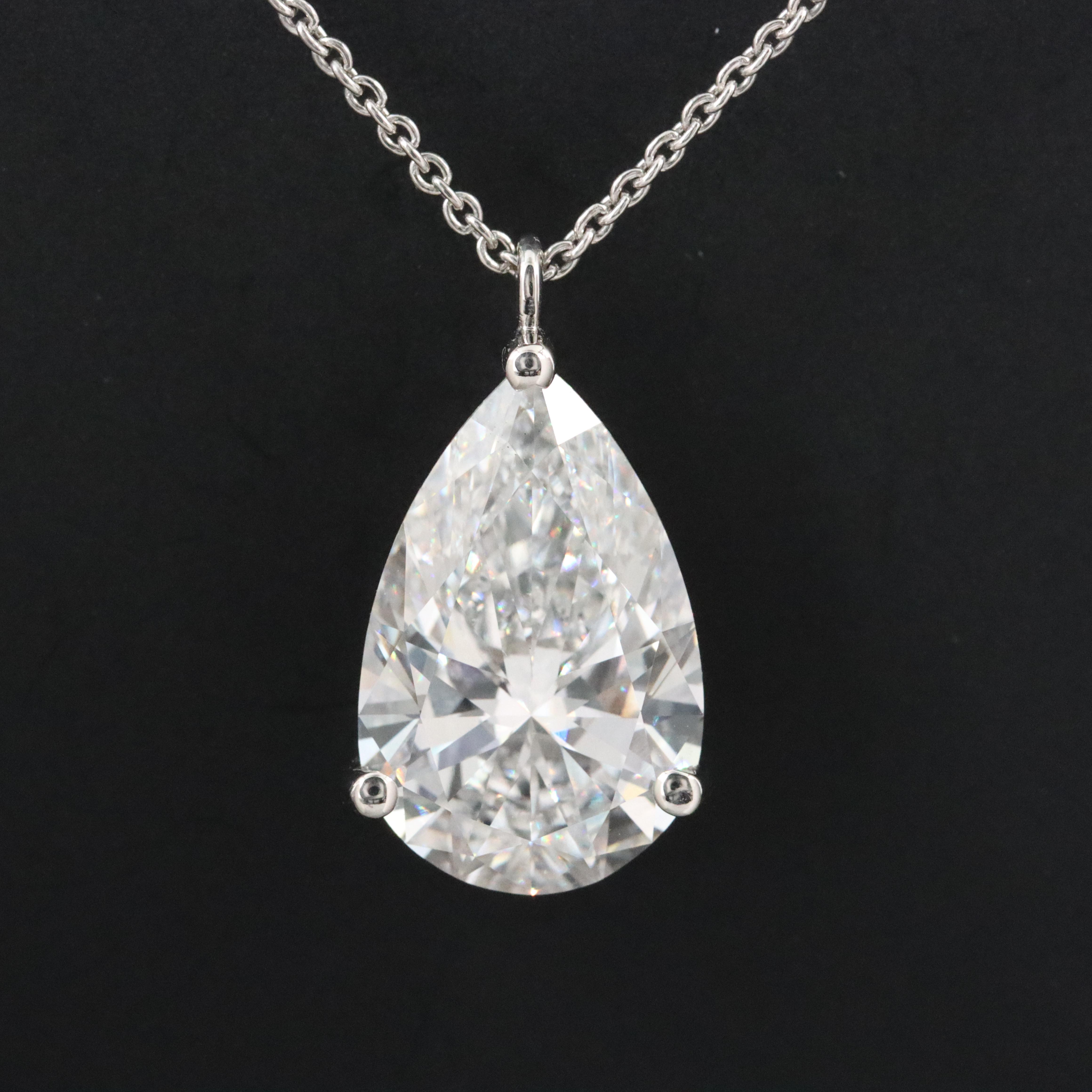Platinum 4.93 CT Lab Grown Diamond Solitaire Necklace with IGI Report