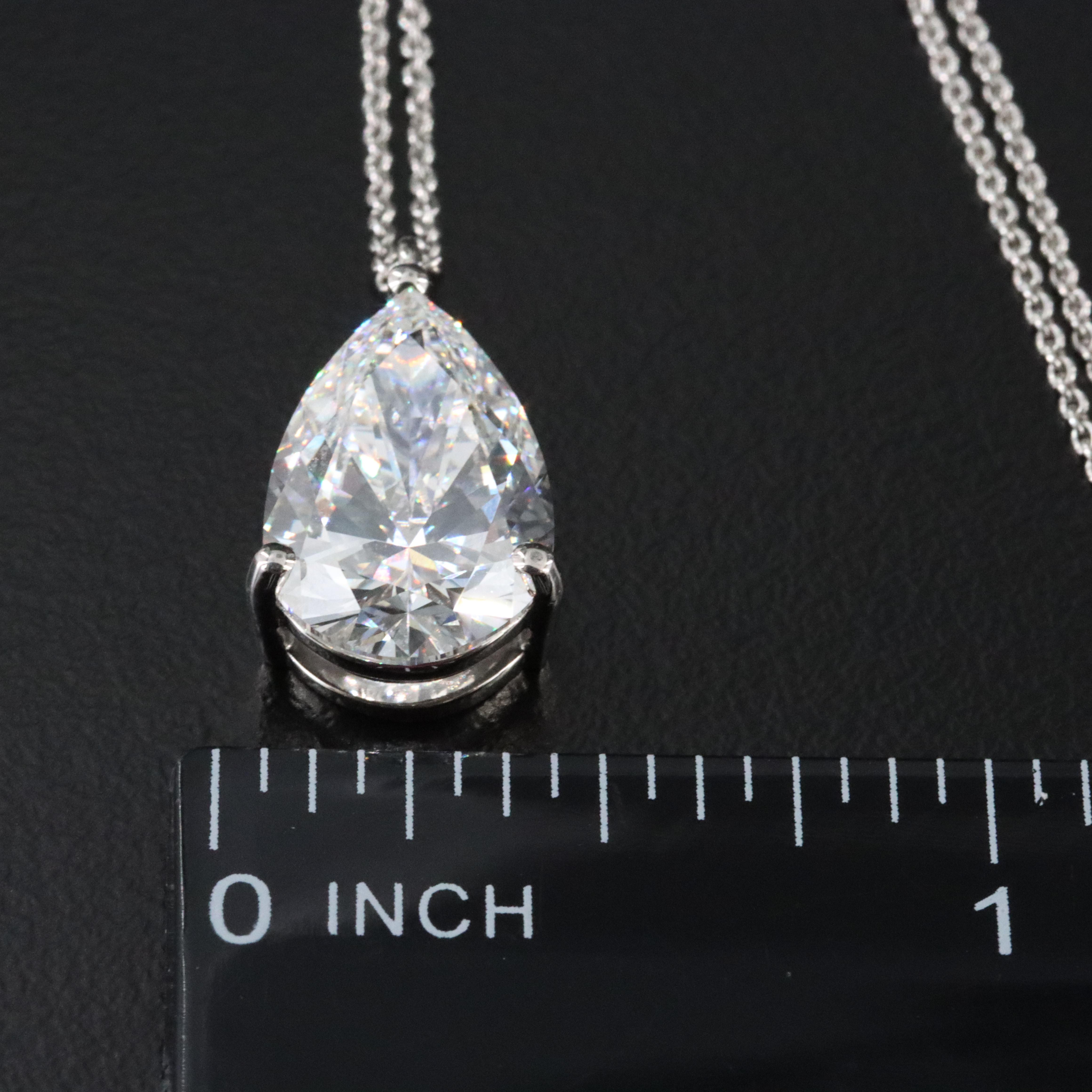 Platinum 4.93 CT Lab Grown Diamond Solitaire Necklace with IGI Report