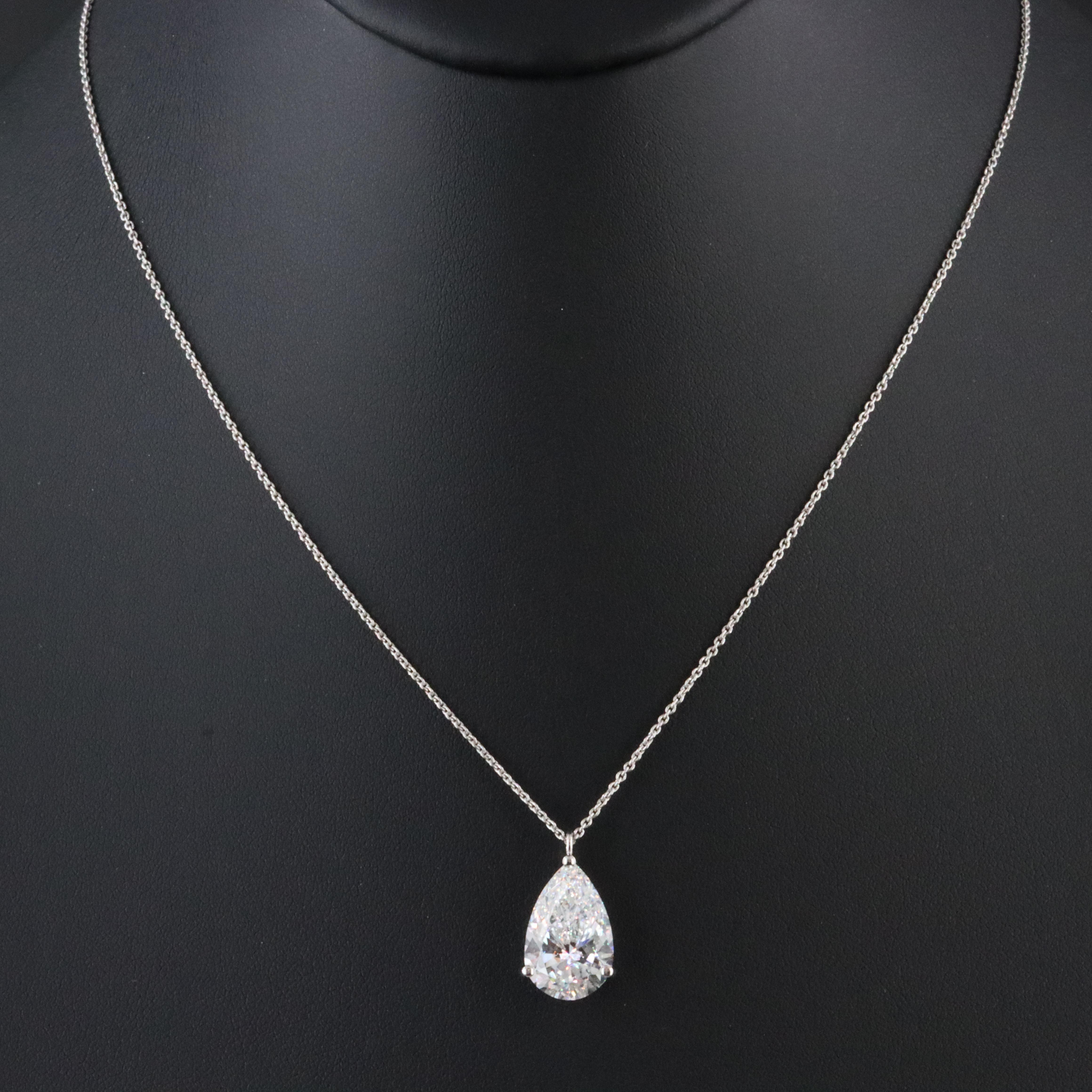 Platinum 4.93 CT Lab Grown Diamond Solitaire Necklace with IGI Report