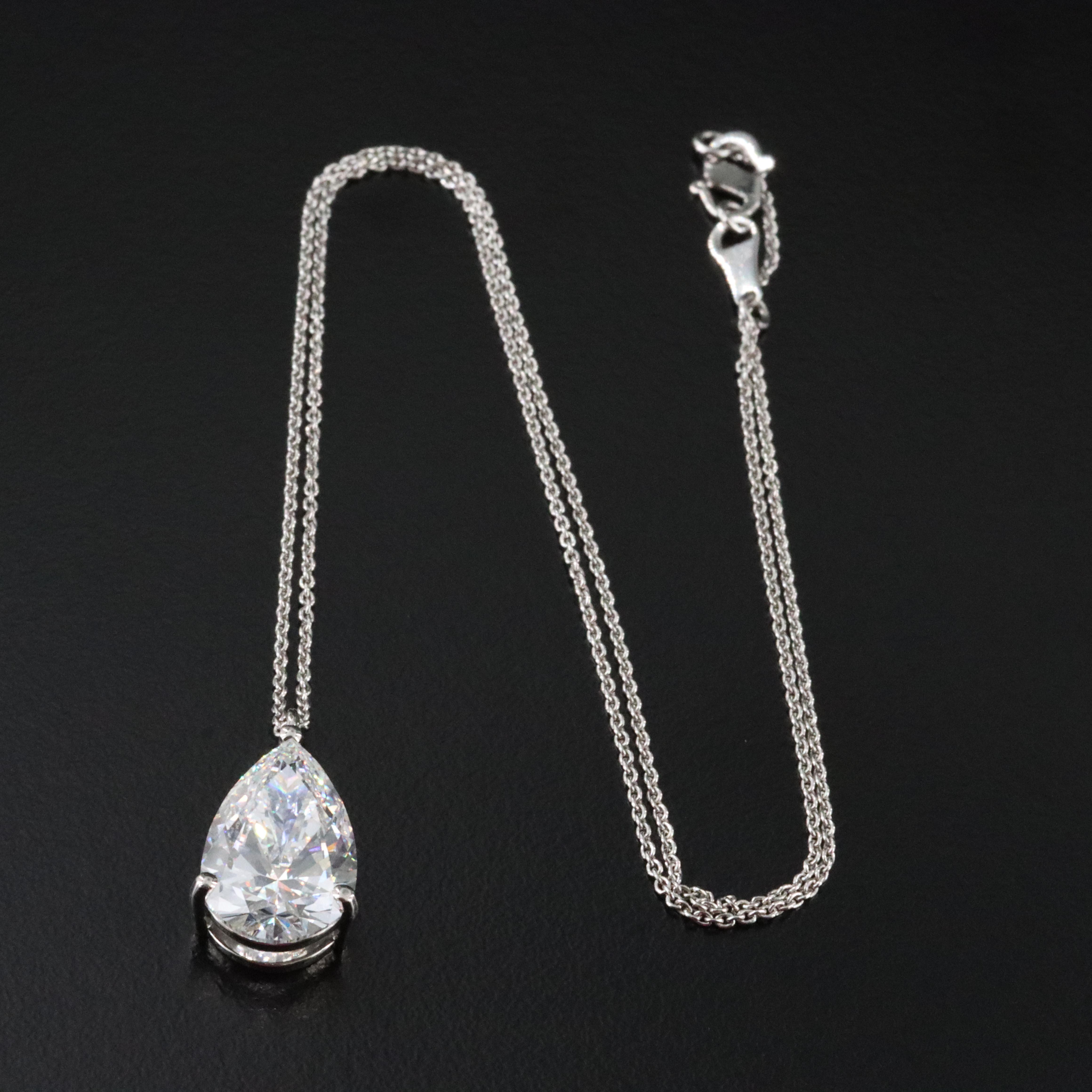 Platinum 4.93 CT Lab Grown Diamond Solitaire Necklace with IGI Report