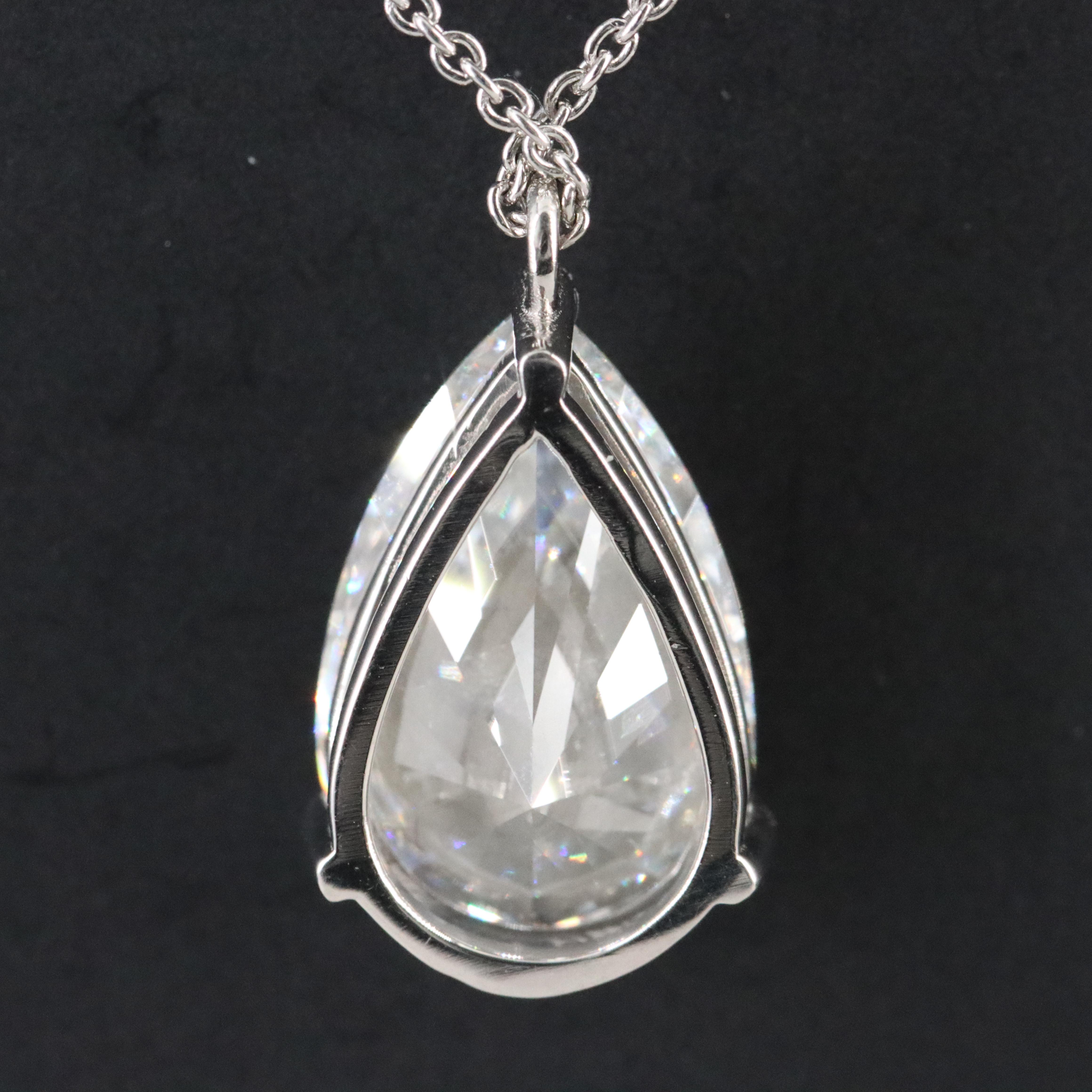 Platinum 4.93 CT Lab Grown Diamond Solitaire Necklace with IGI Report