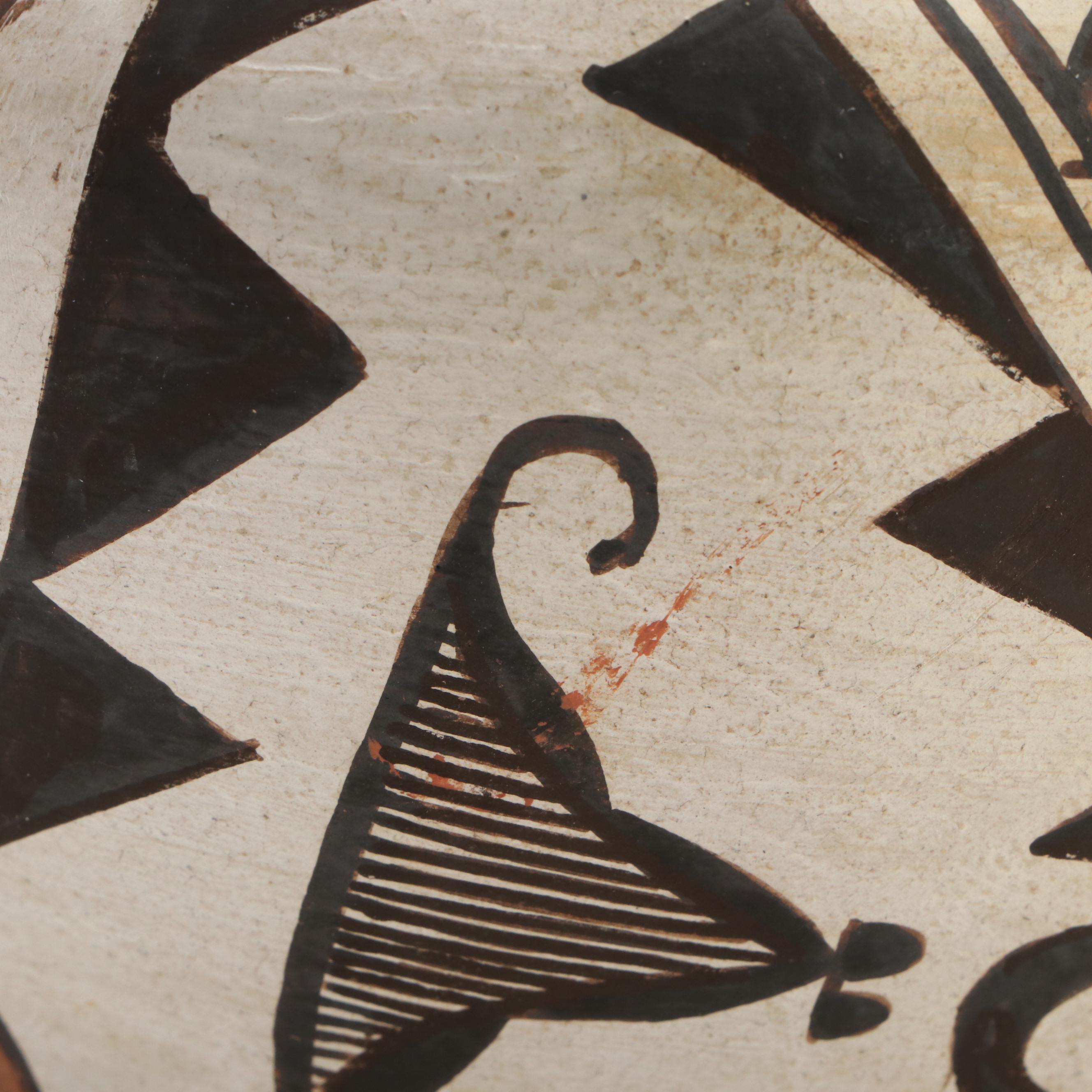 Acoma Pueblo Polychrome Pottery Olla Vessel