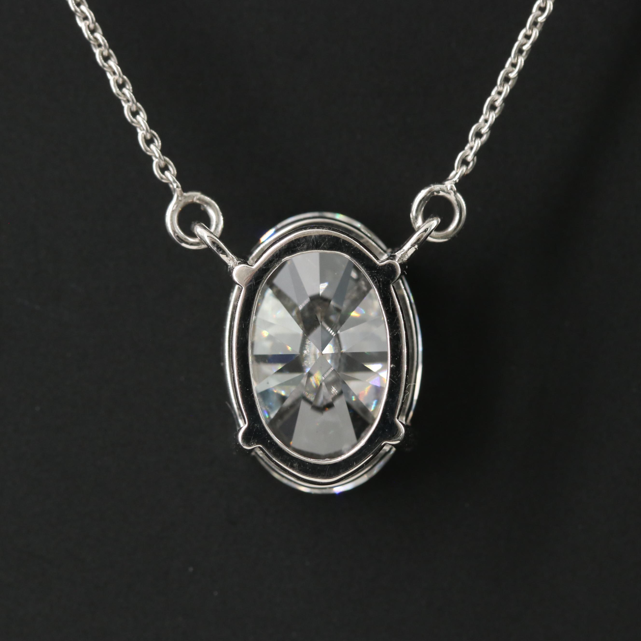 Platinum 4.95 CT Lab Grown Diamond Solitaire Necklace with IGI Report