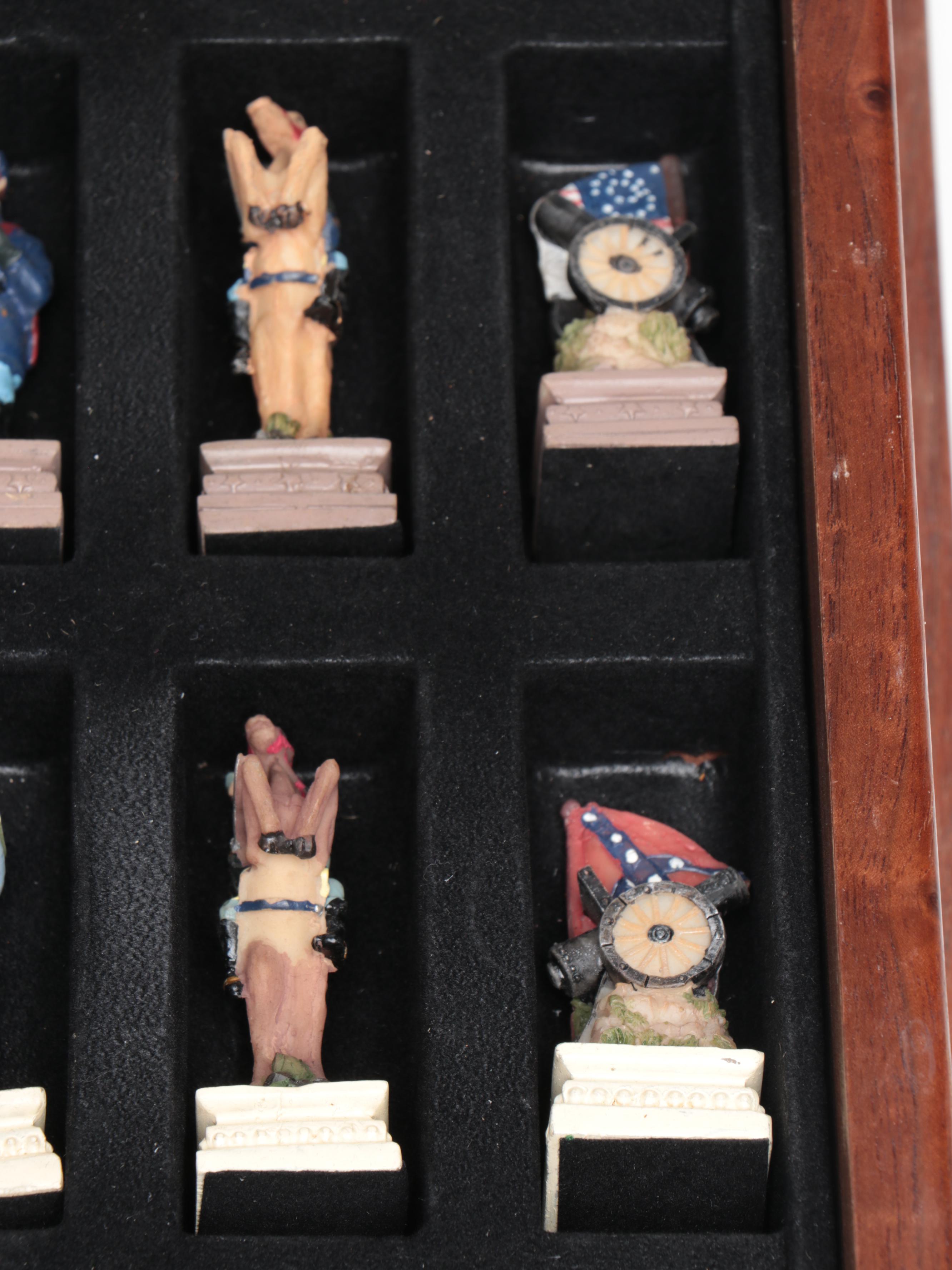 History Channel Civil War Chess and Checkers Set with Dominoes and Backgammon