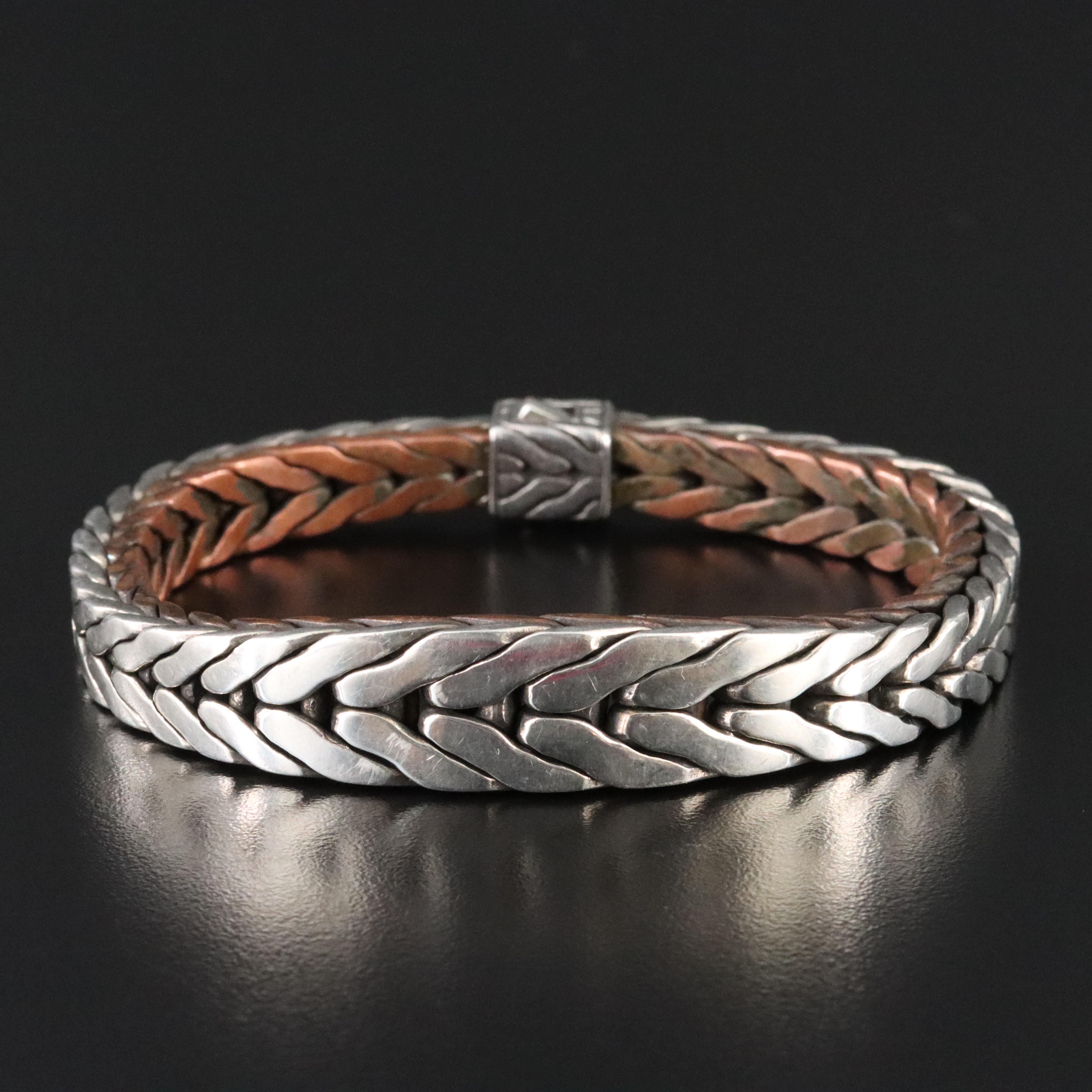 John Hardy Sterling Graduated Modern Chain Bracelet