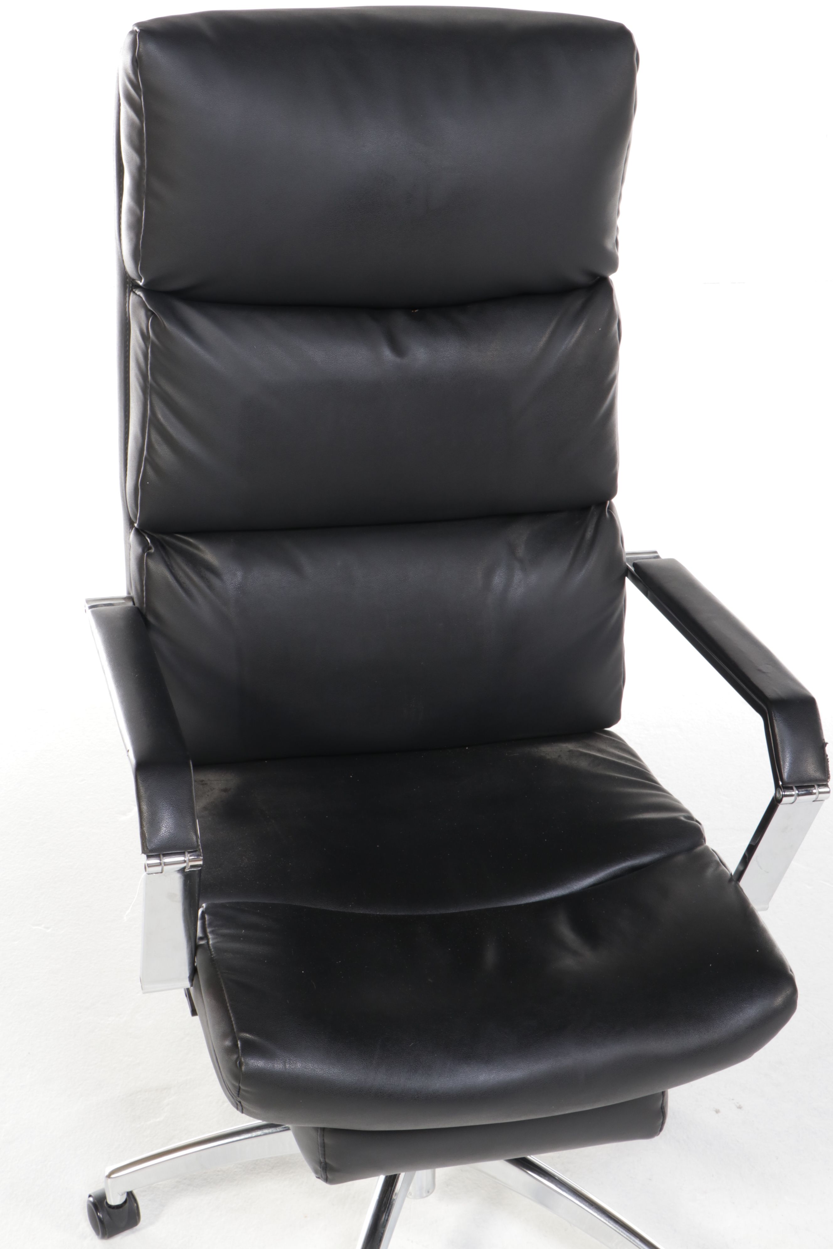 Contemporary Faux Leather and Chrome Desk Chair