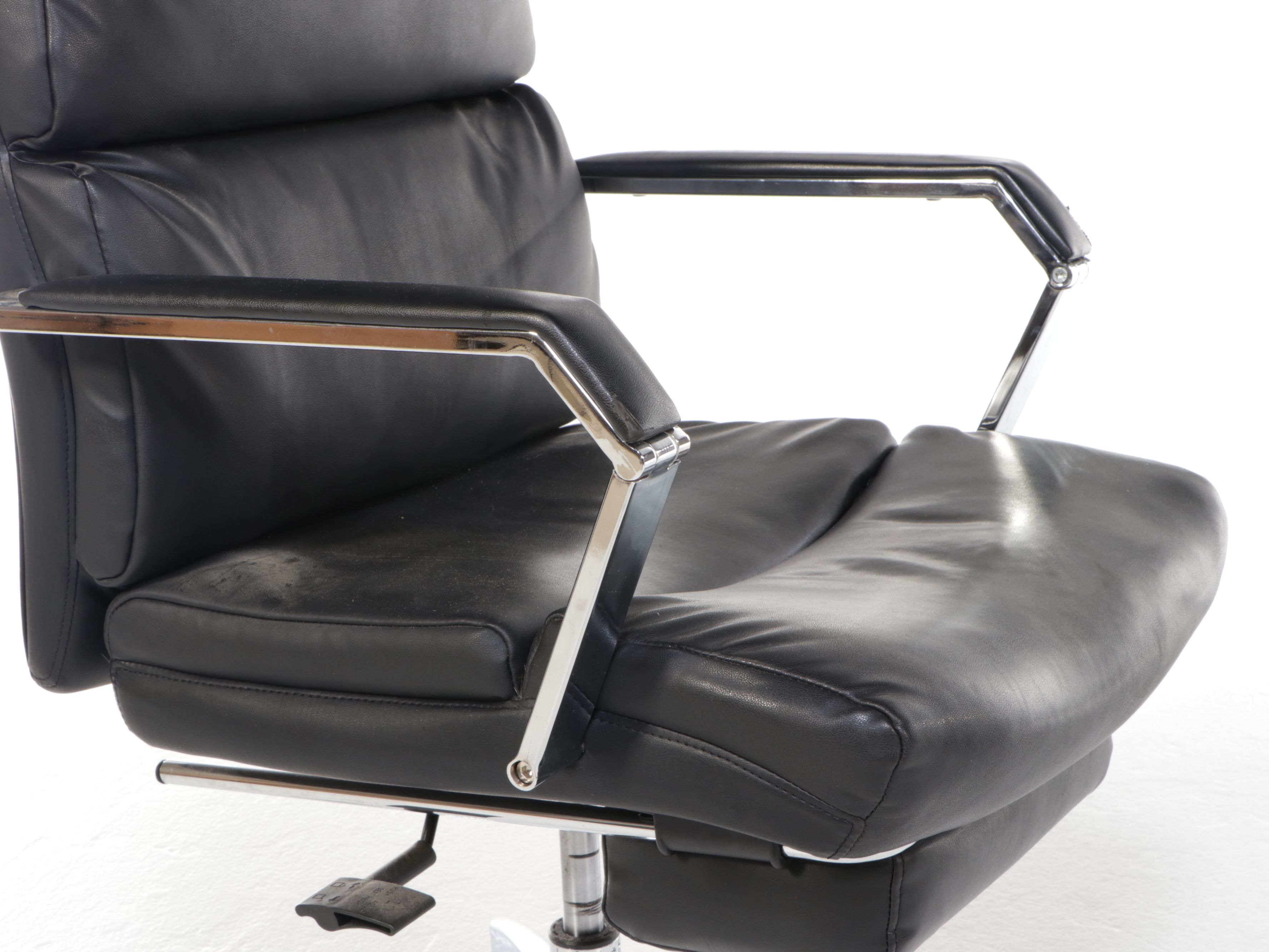 Contemporary Faux Leather and Chrome Desk Chair