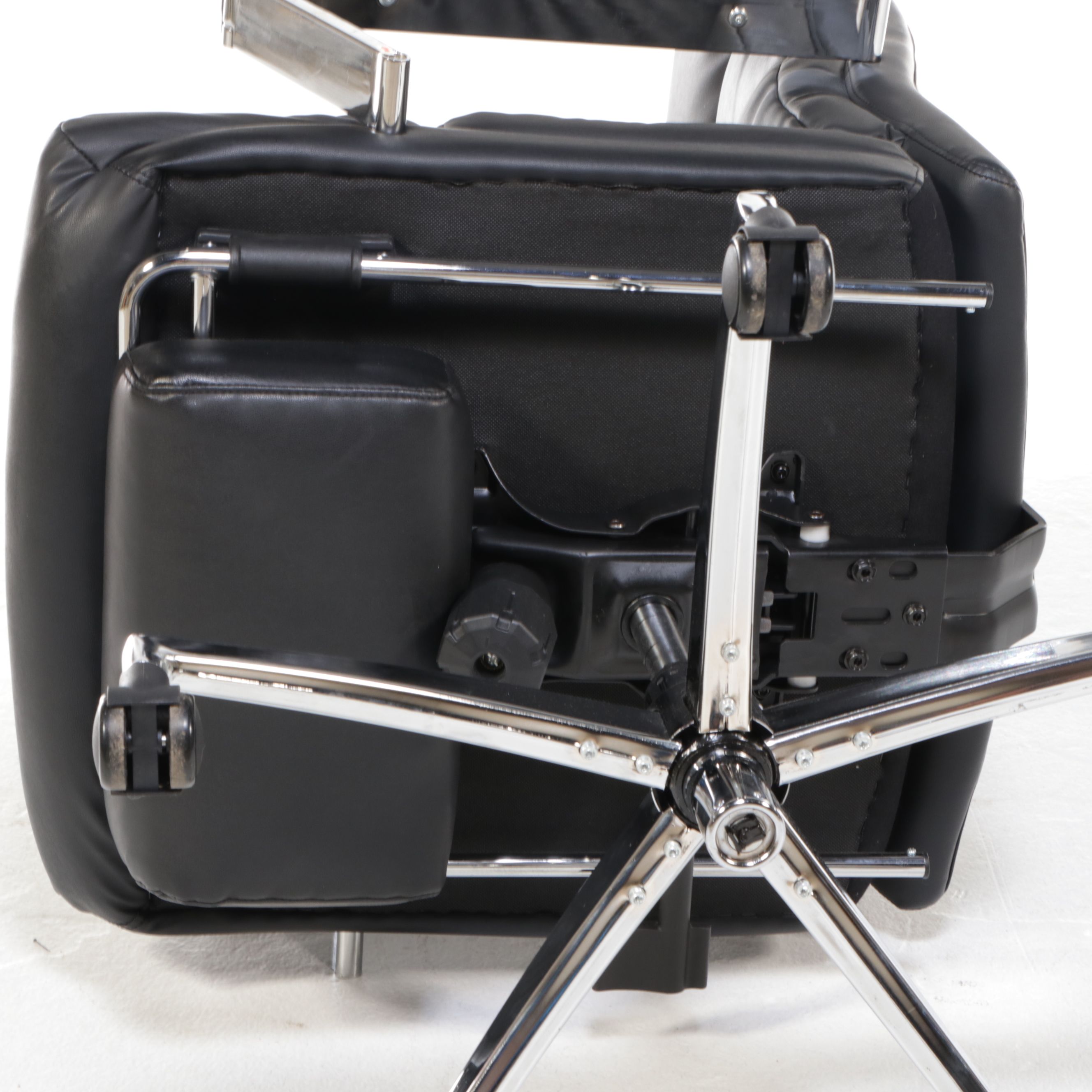 Contemporary Faux Leather and Chrome Desk Chair